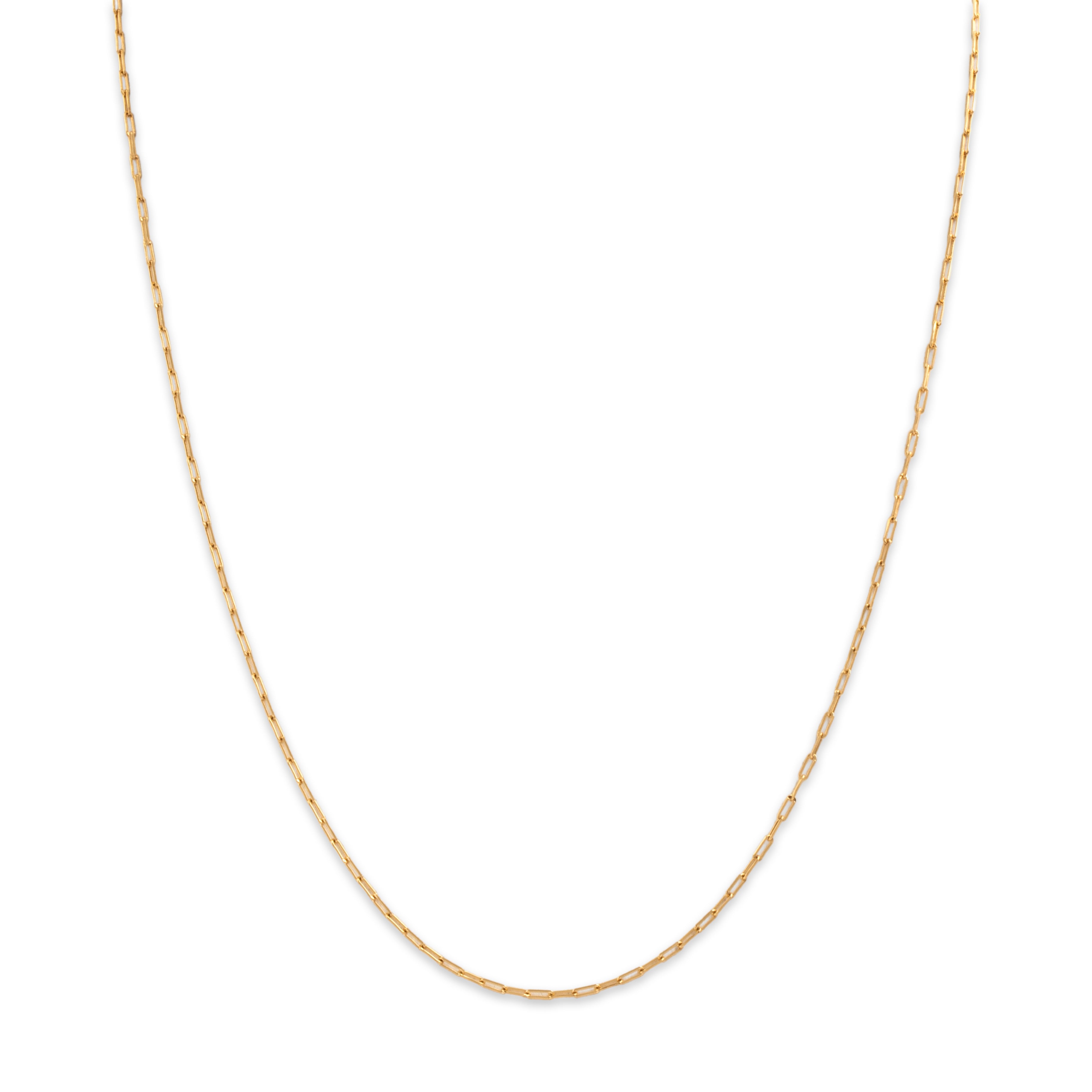 Estate 18k Yellow Gold Everyday Paperclip Link 1.2mm (At Link) Chain - detail view #1