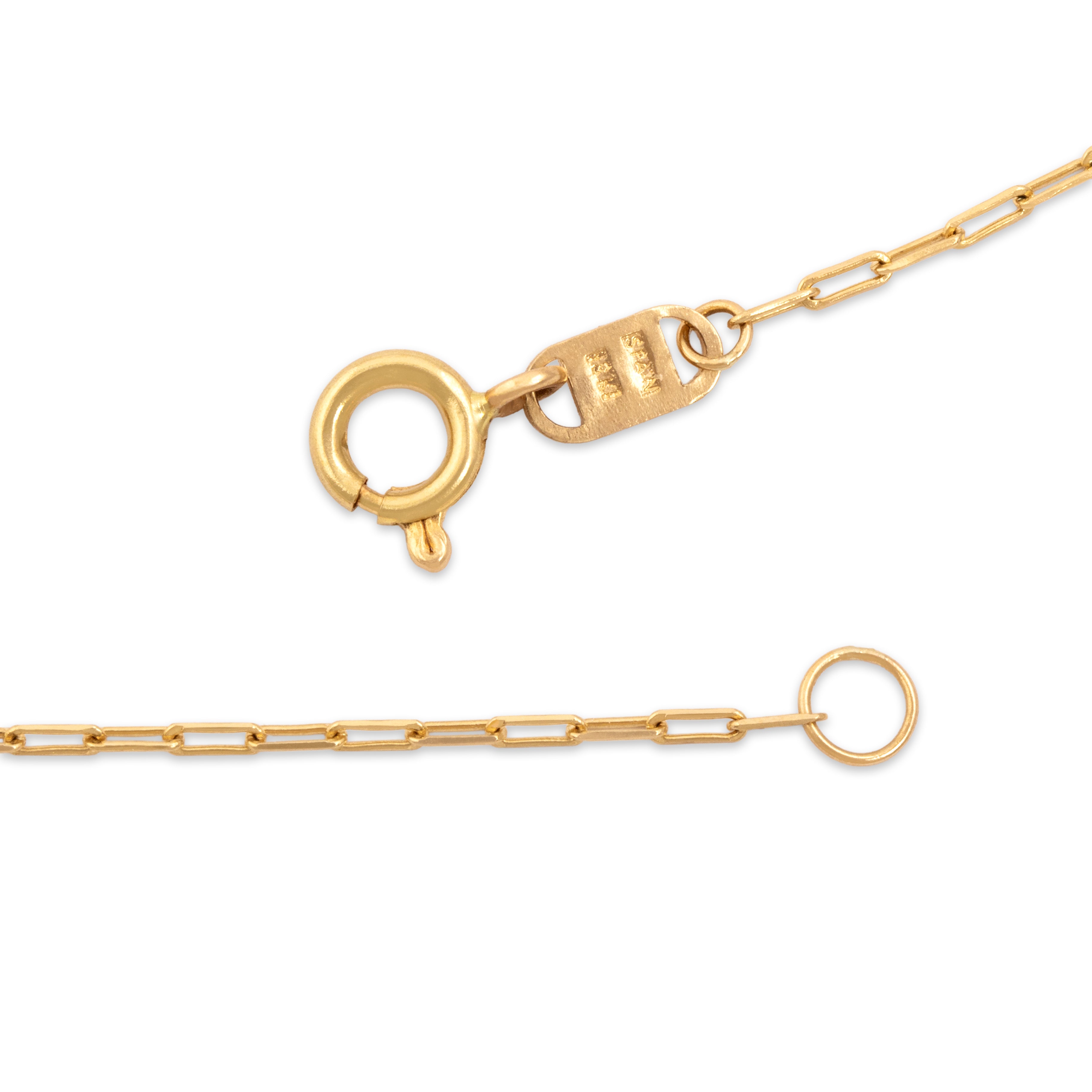 Estate 18k Yellow Gold Everyday Paperclip Link 1.2mm (At Link) Chain - clasp view
