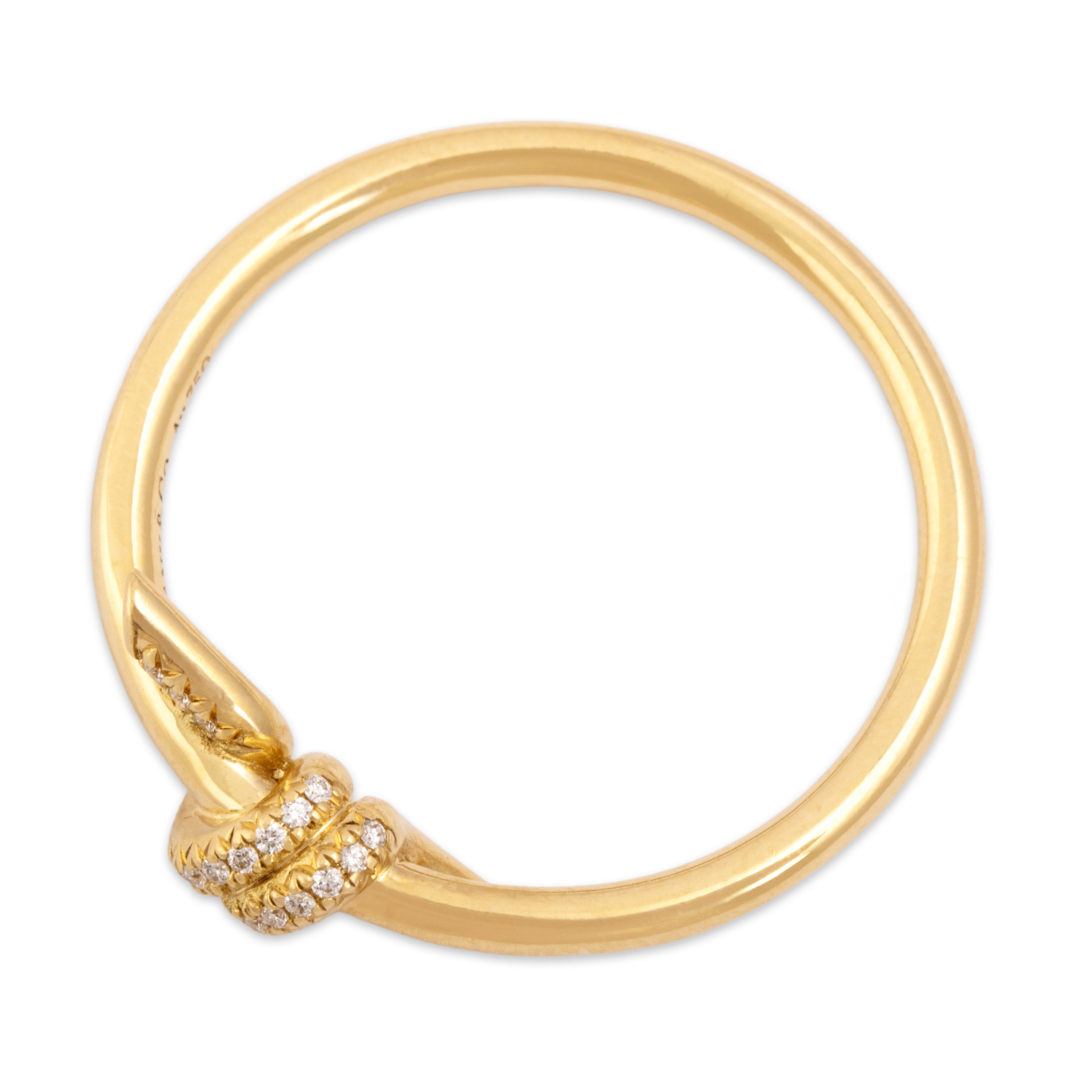 Estate Tiffany & Co. 18k Yellow Gold Diamond Chic Sparkling Knot Ring - Overall view