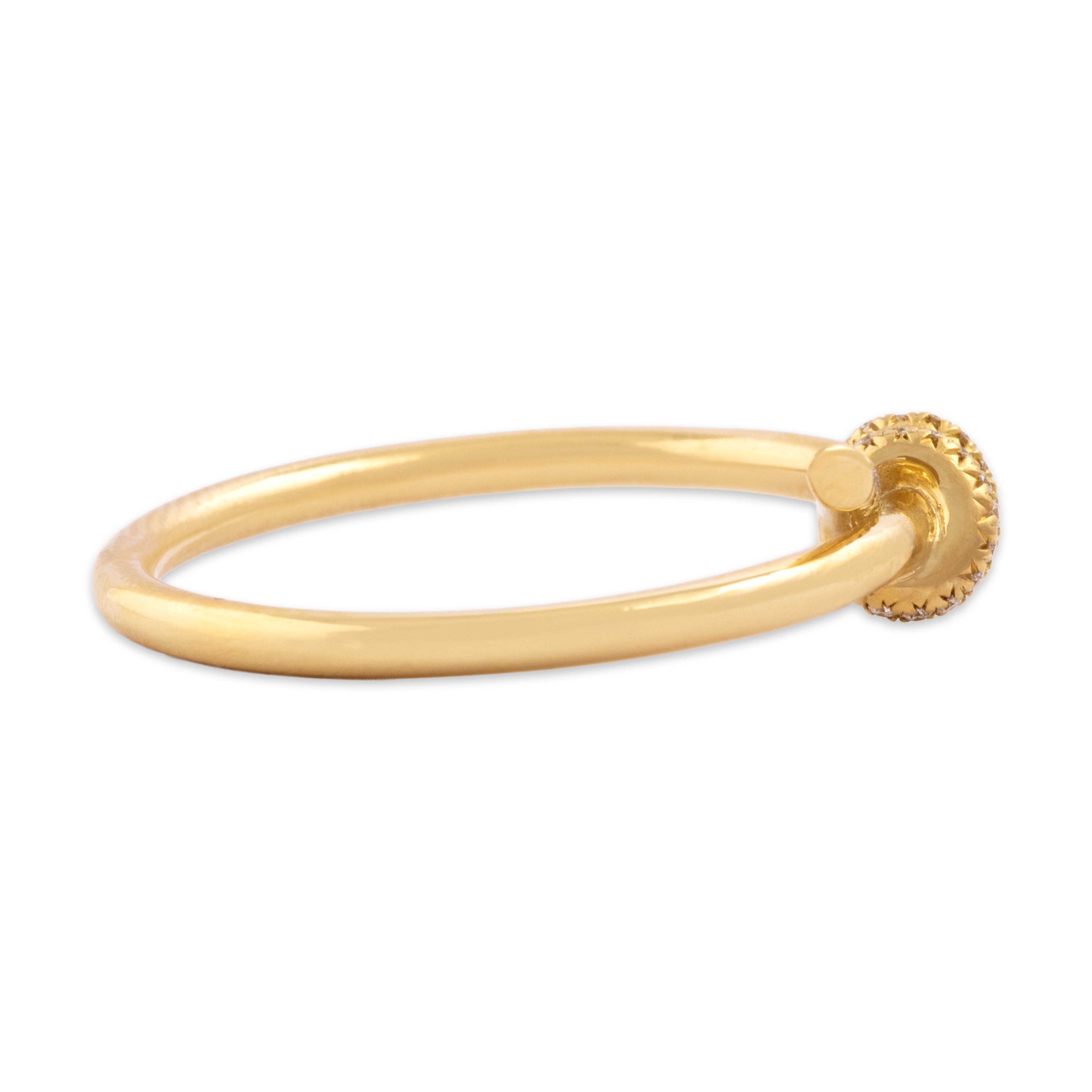 Estate Tiffany & Co. 18k Yellow Gold Diamond Chic Sparkling Knot Ring - Side view