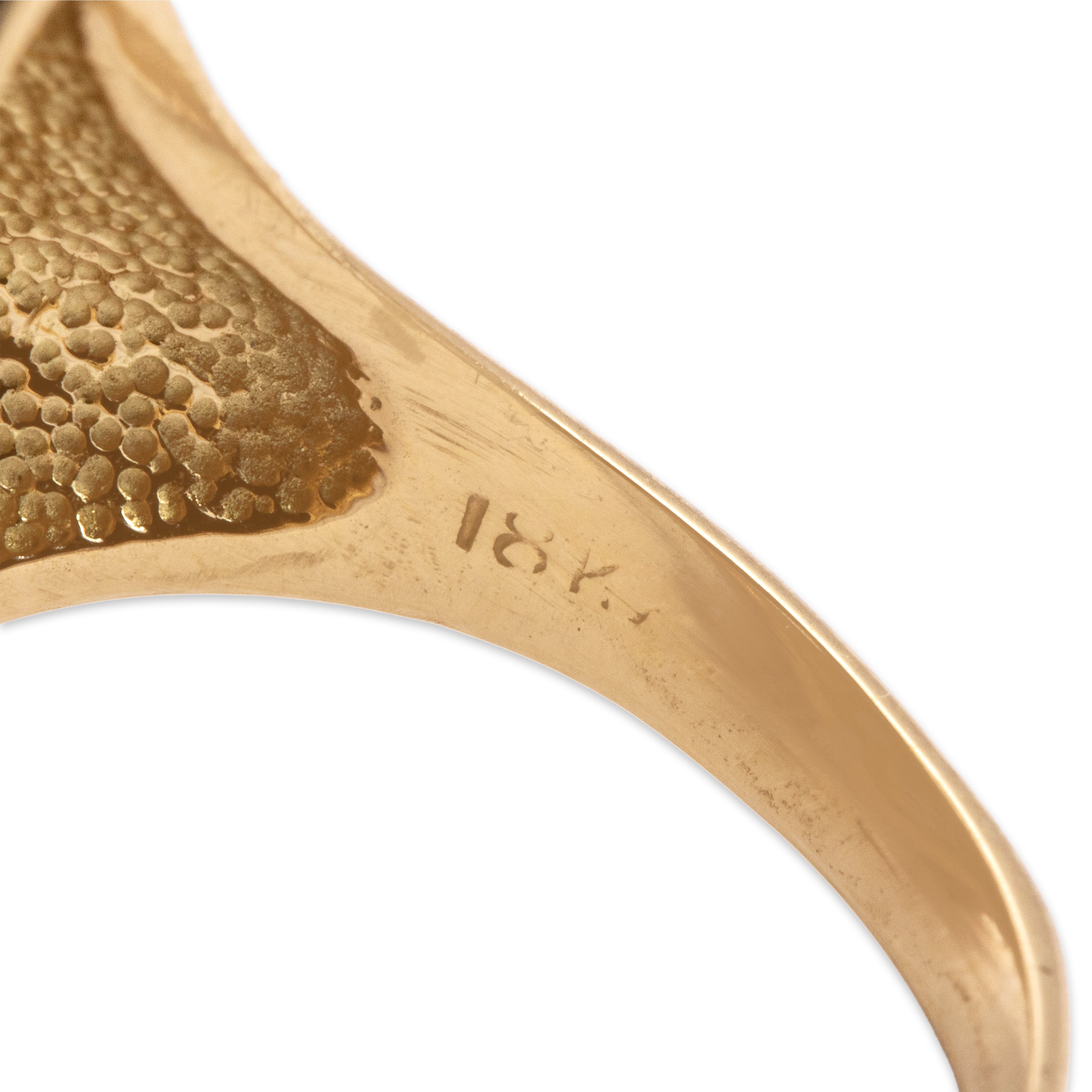 Vintage 18k Yellow Gold .51cttw Diamond Bold Sculptural Kite Ring - Hallmark view