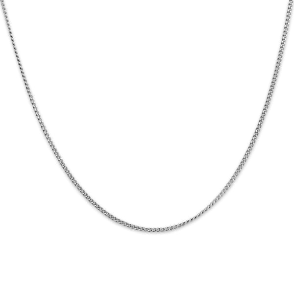 Vintage 14k White Gold 1.35mm Sleek Flat Curb Chain 18.25