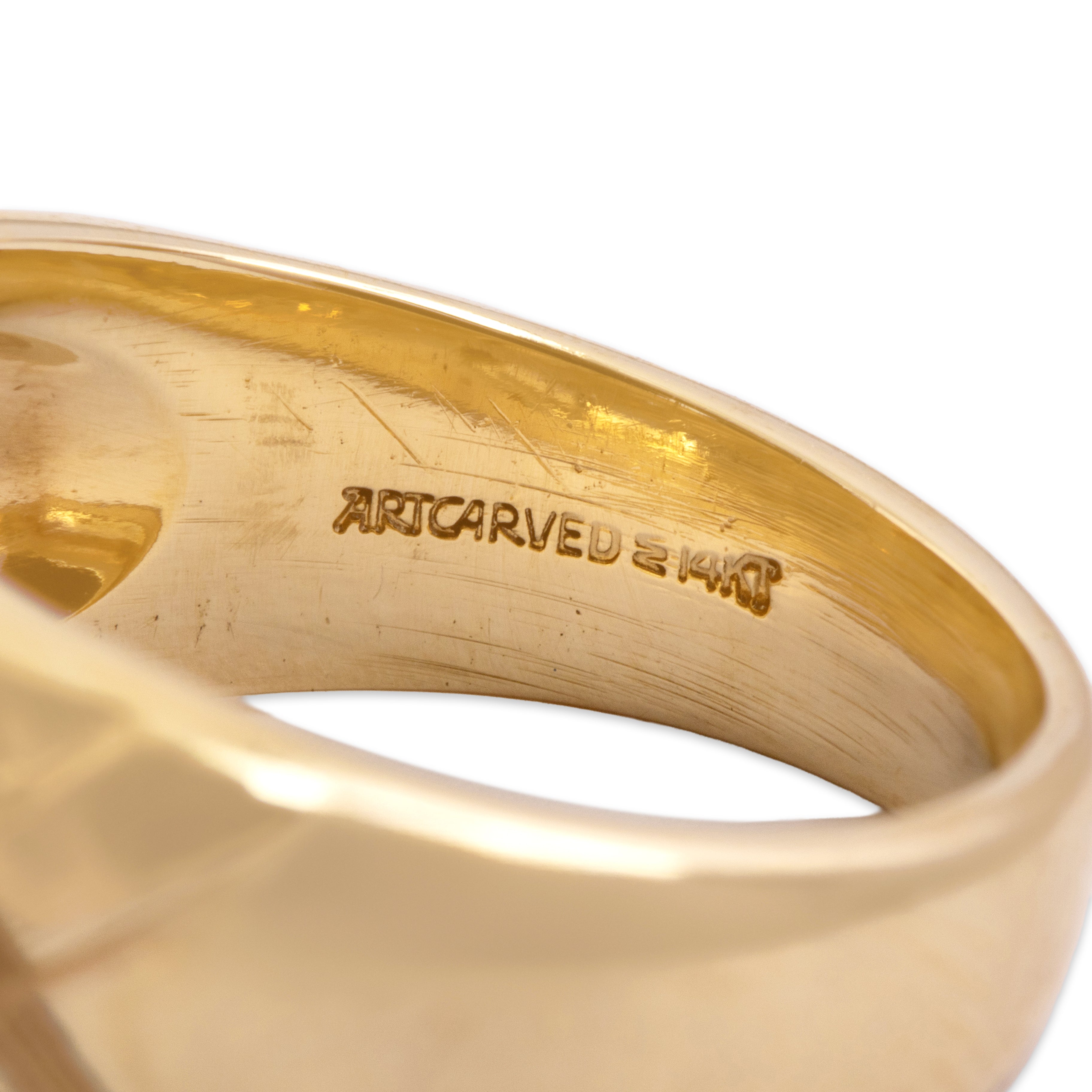 Vintage 14k Yellow Gold Diamond Chic Brushed Woven Band Ring - Hallmark view