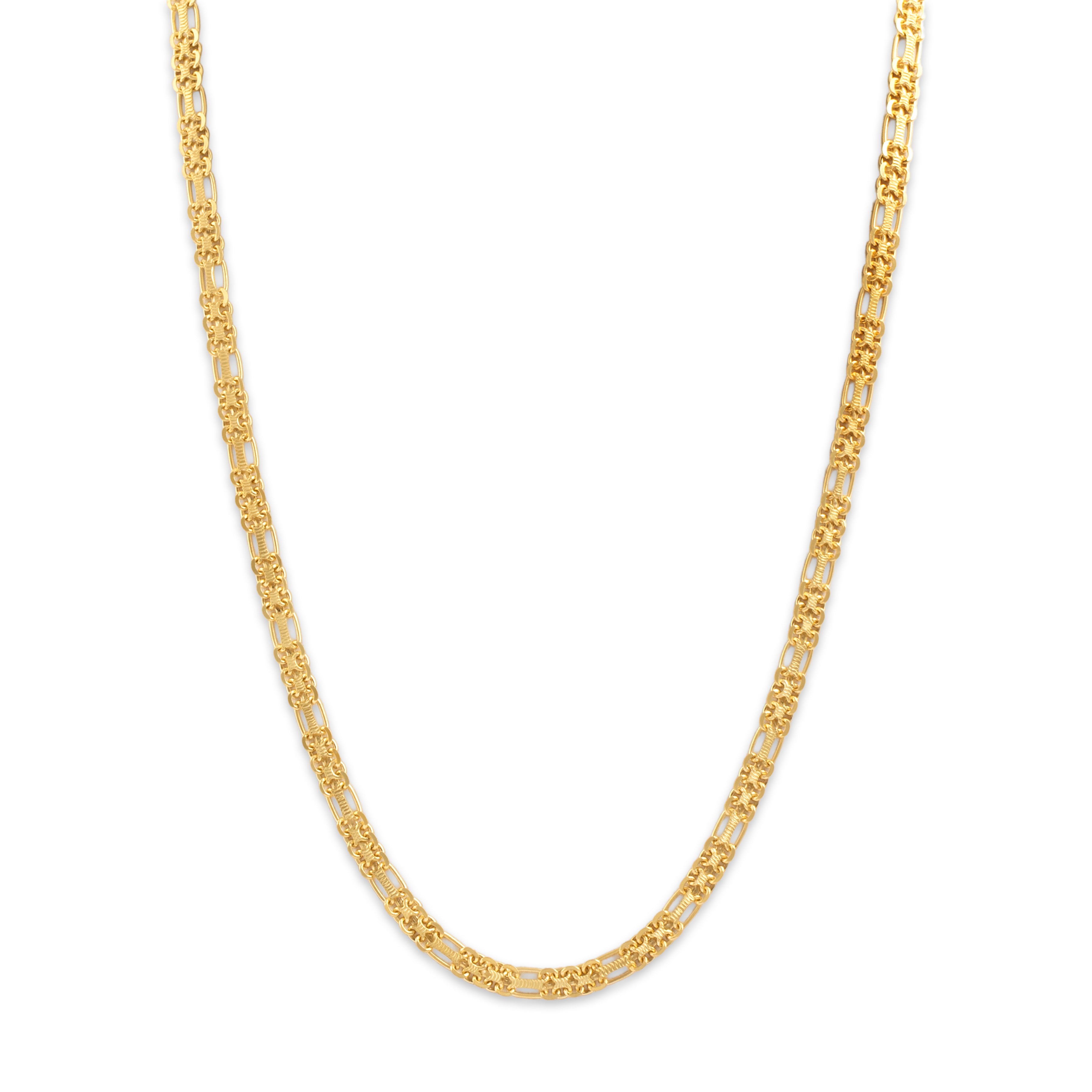 Vintage Italian 18k Yellow Gold Intricate Sophisticated Textured Links Necklace - detail view #1