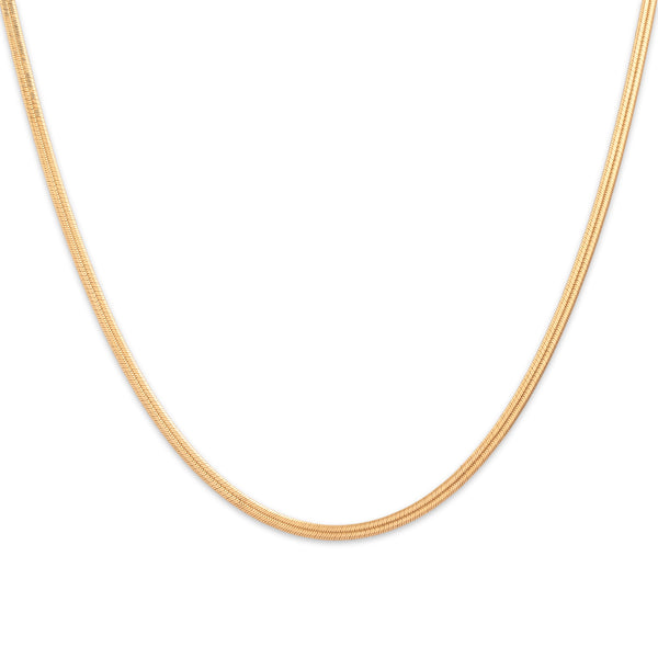 Vintage 18k Yellow Gold Sleek Refined 1.9mm Flat Herringbone Chain 17.75