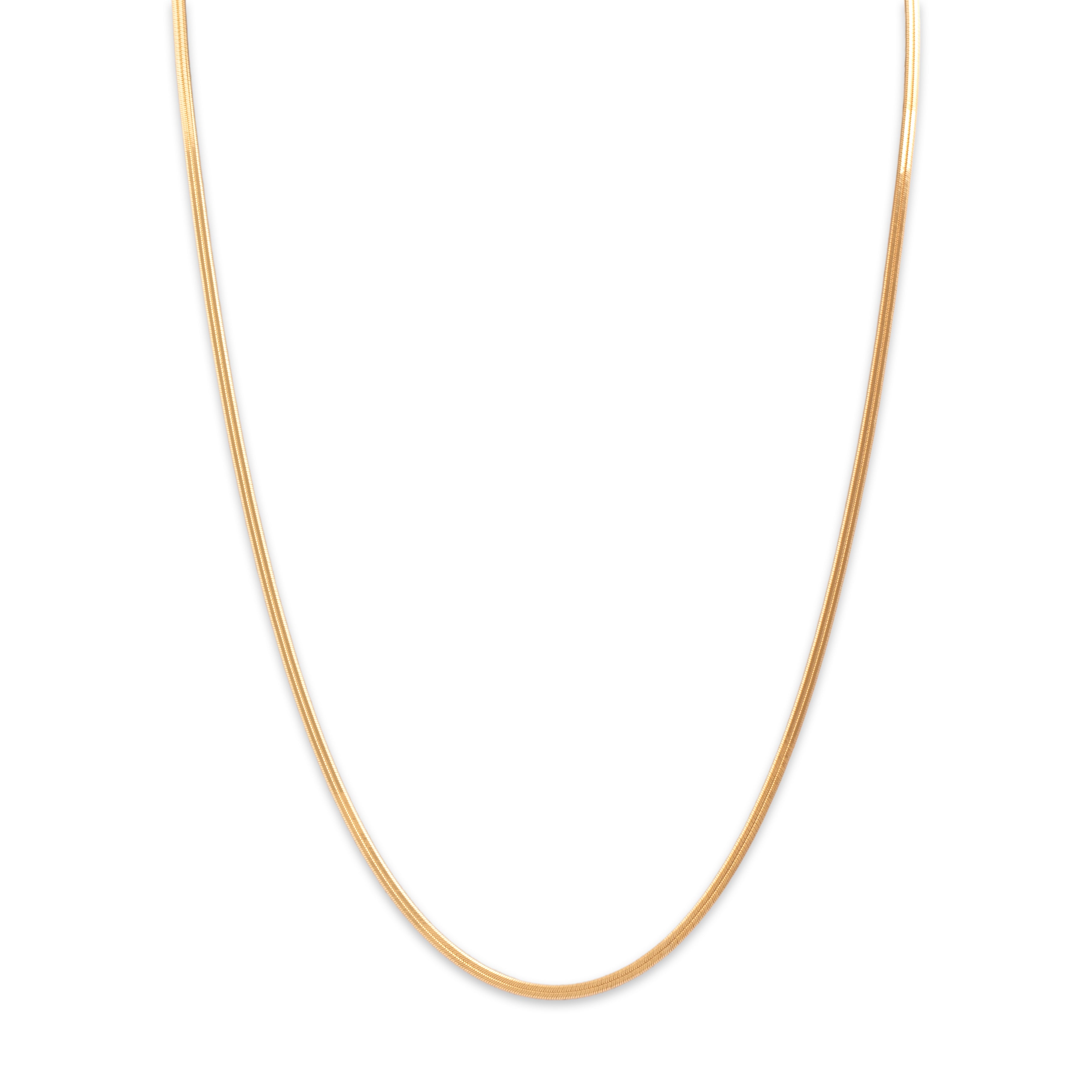 Vintage 18k Yellow Gold Sleek Everyday Flat Herringbone 1.9mm Chain - detail view #1 