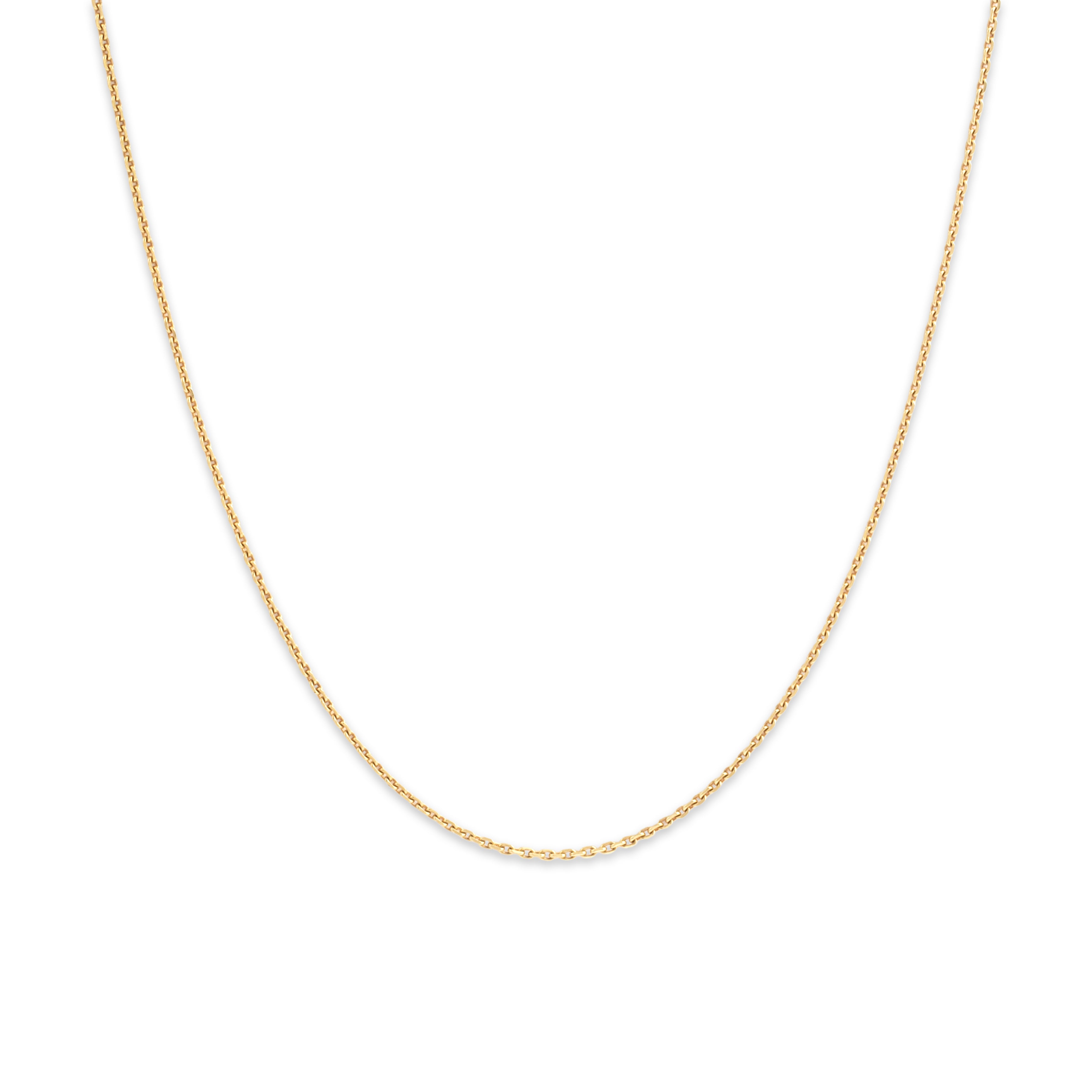 Vintage 18k Yellow Gold 1.2mm Quintessential Cable Chain - Close-up view