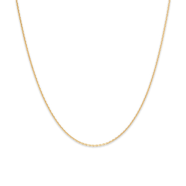 Vintage 18k Yellow Gold 1.2mm Quintessential Cable Chain 18