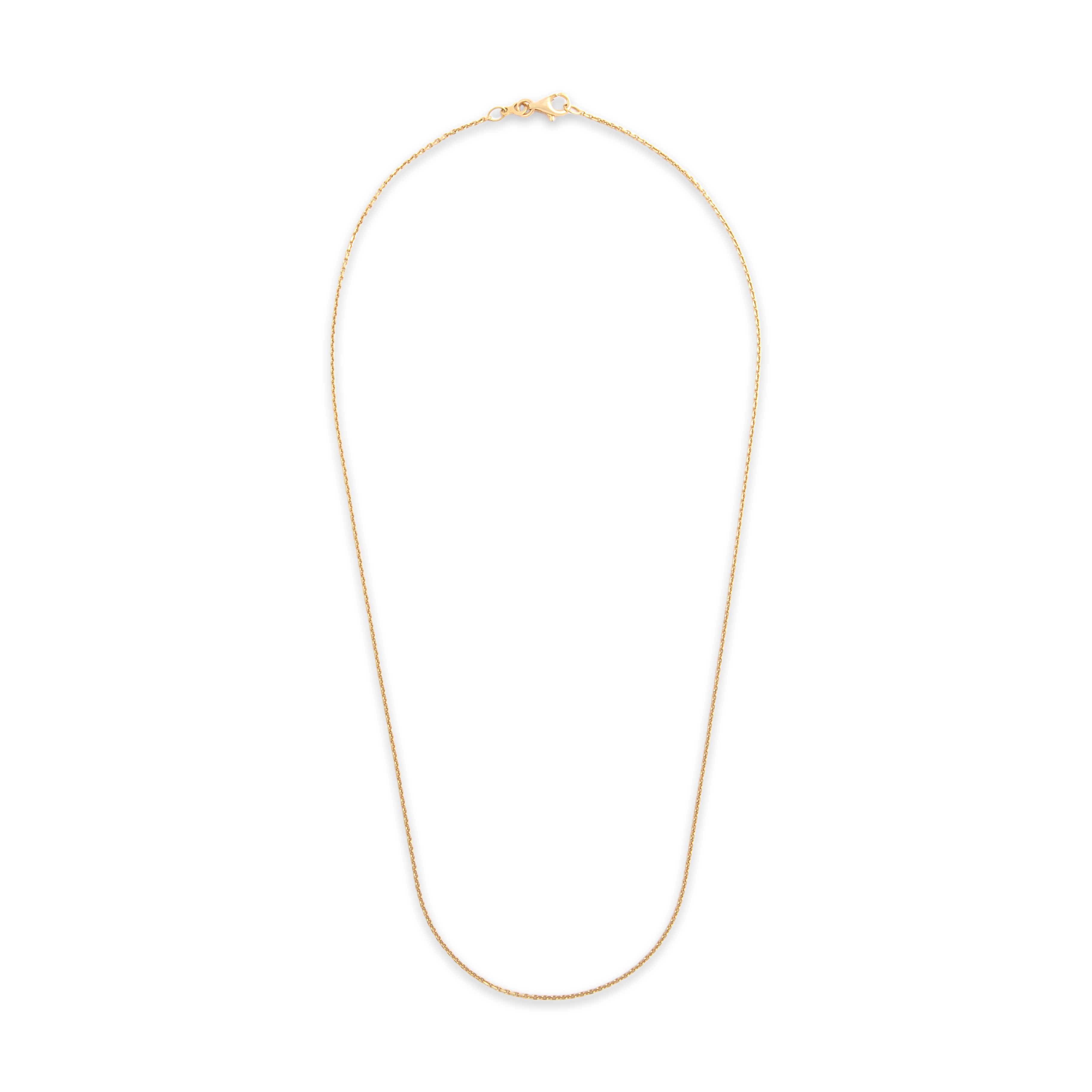 Vintage 18k Yellow Gold 1.2mm Quintessential Cable Chain - Overall view