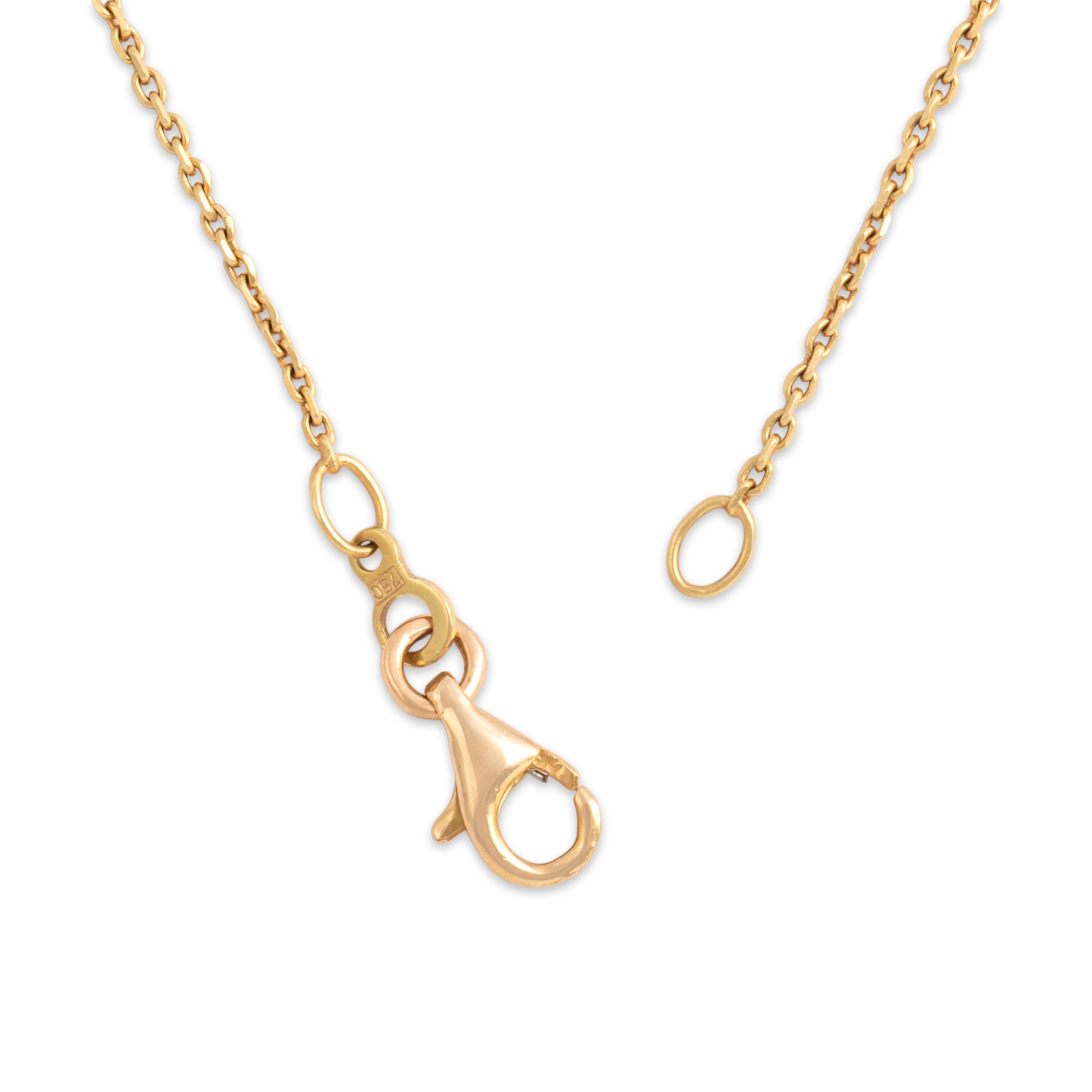 Vintage 18k Yellow Gold 1.2mm Quintessential Cable Chain - clasp view