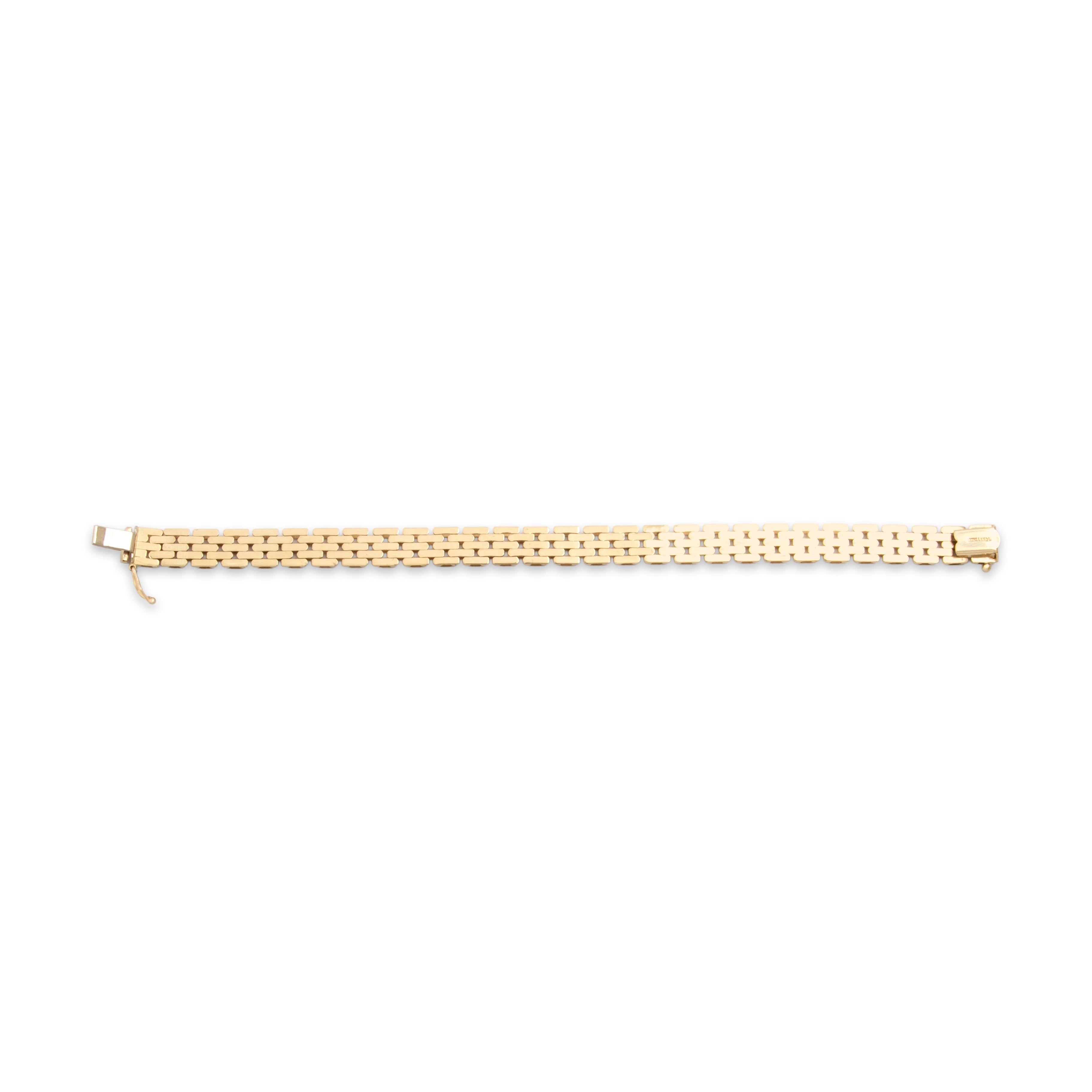 Vintage Italian 14k Yellow Gold Essential Geometric Mesh Link Bracelet - Back view
