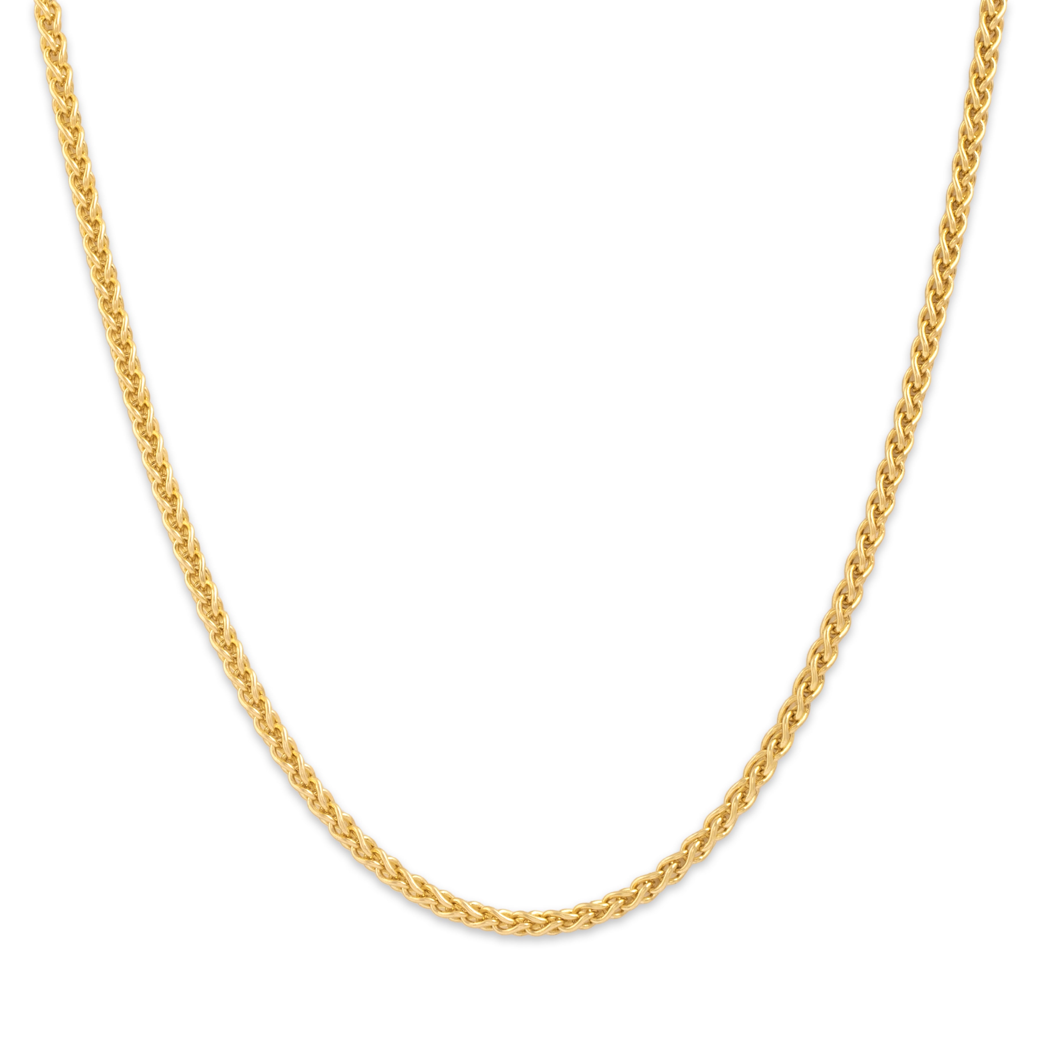 Vintage Italian Substantial 14k Yellow Gold Wheat 2.5mm Chain - detail view #1