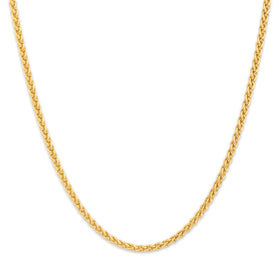 Vintage Italian Substantial 14k Yellow Gold 2.5mm Wheat Chain 20"