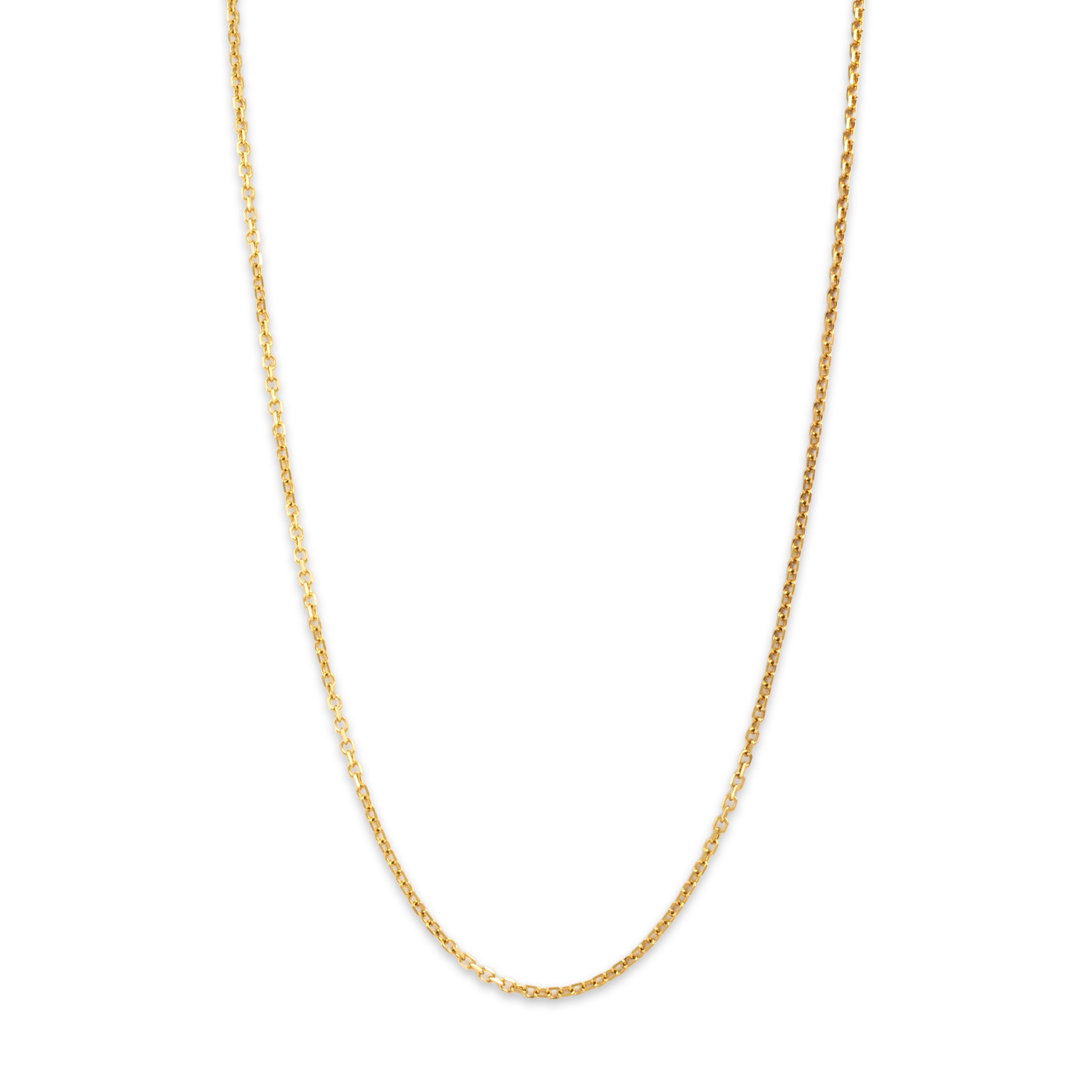 Vintage 14k Yellow Gold Angular Gleaming Cable 2.2mm Chain - detail view #1