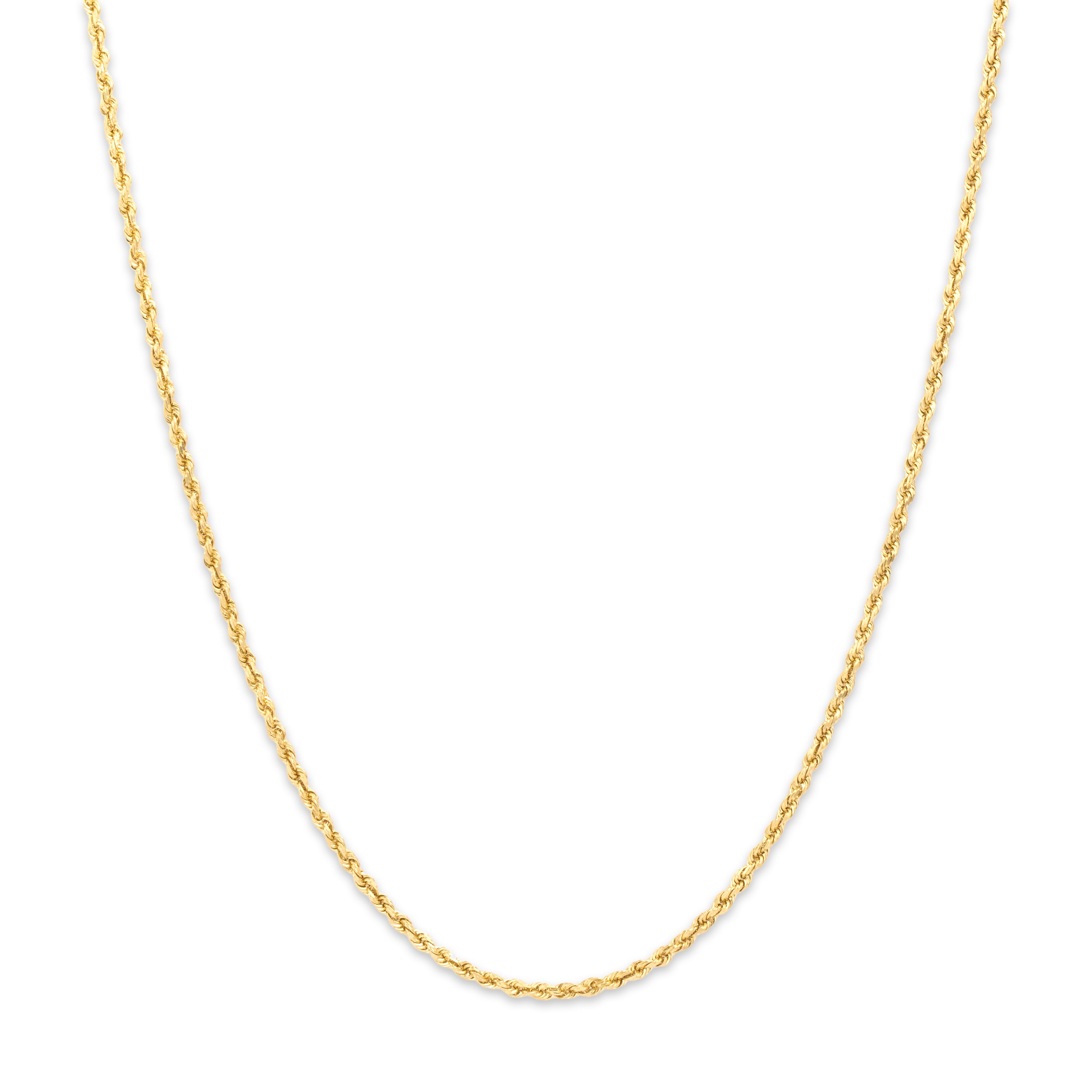 Vintage 14k Yellow Gold Classic Long Twisting Rope 1.6mm Chain - Close-up view