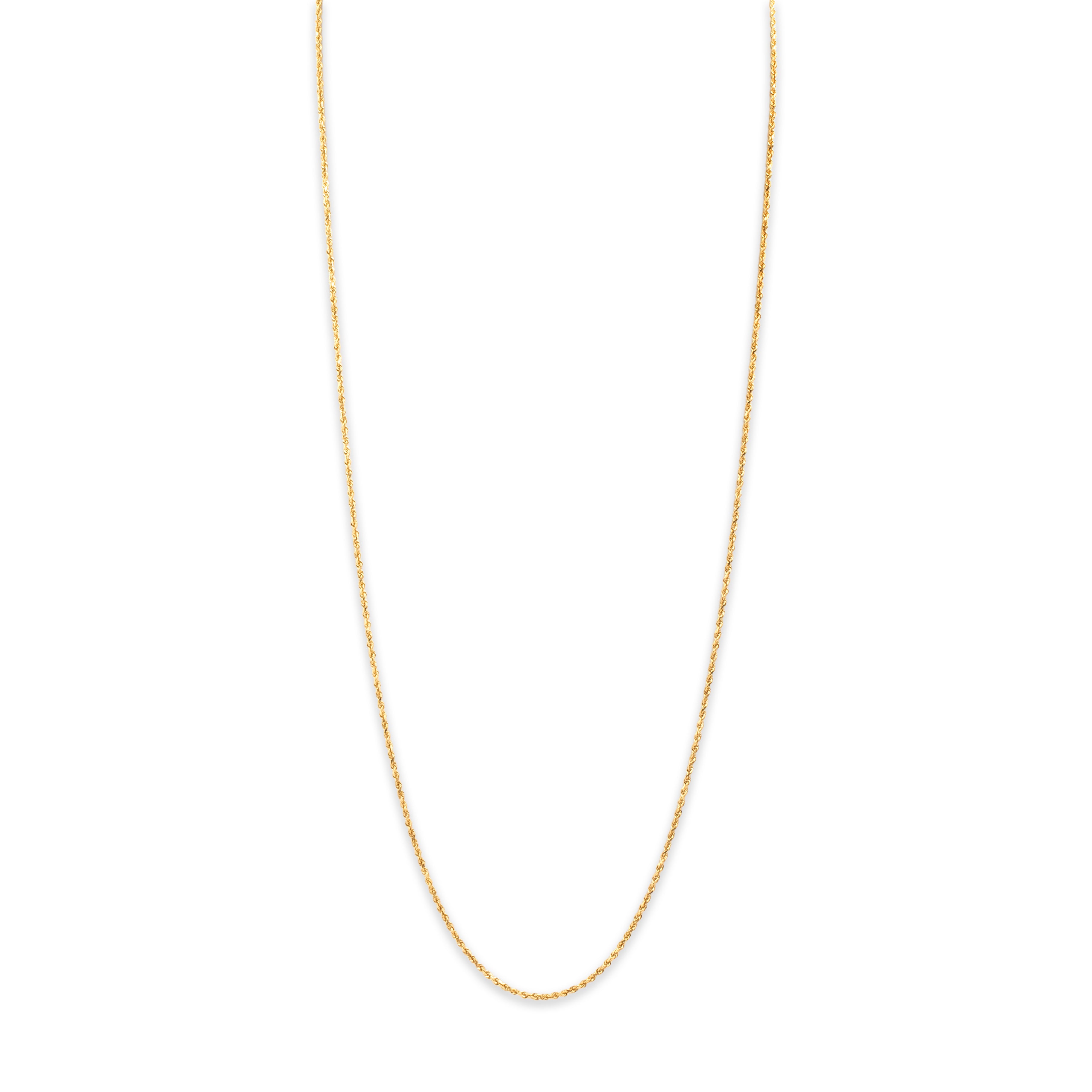 Vintage 14k Yellow Gold Classic Long Twisting Rope 1.6mm Chain - detail view #1