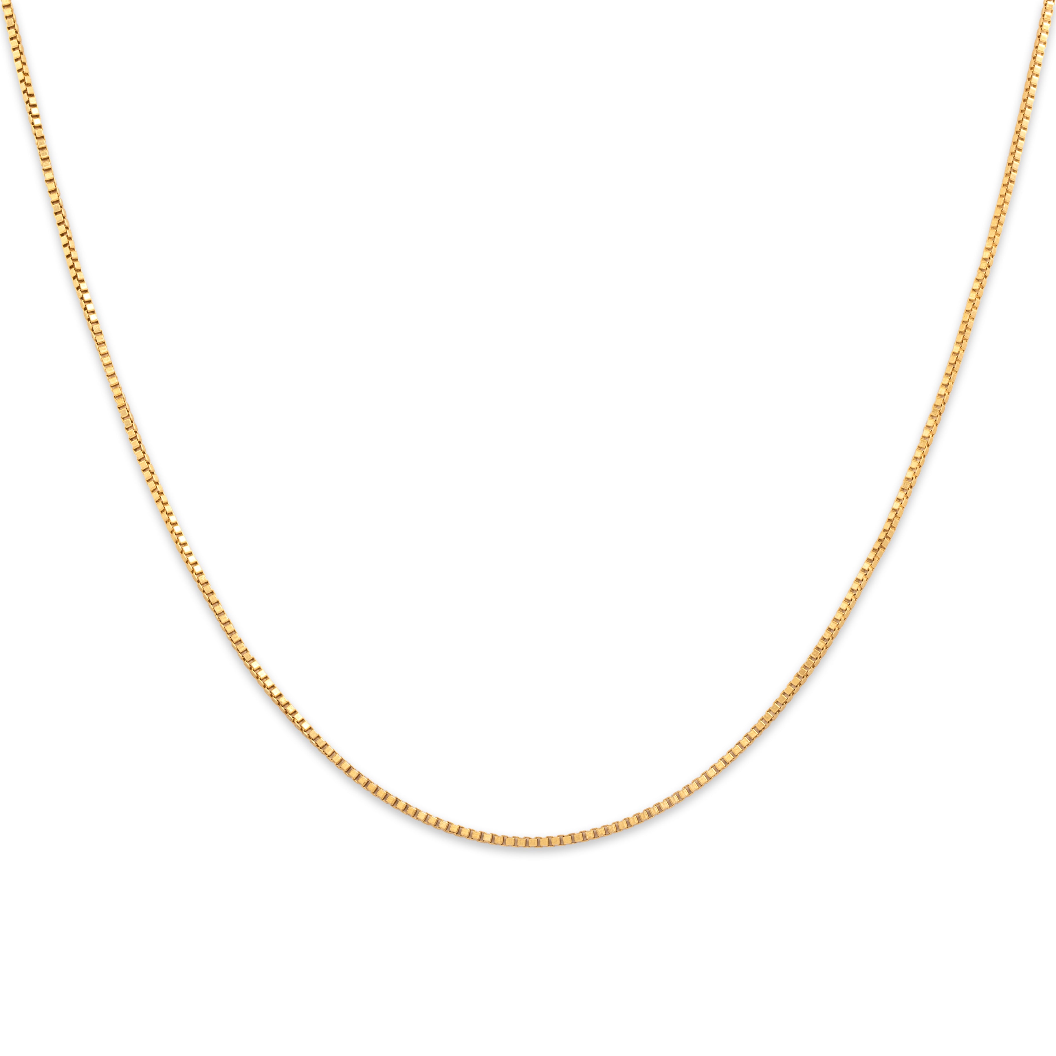 Vintage Italian 14k Yellow Gold Sleek Box Link .9mm (At Chain) Chain - detail view #1