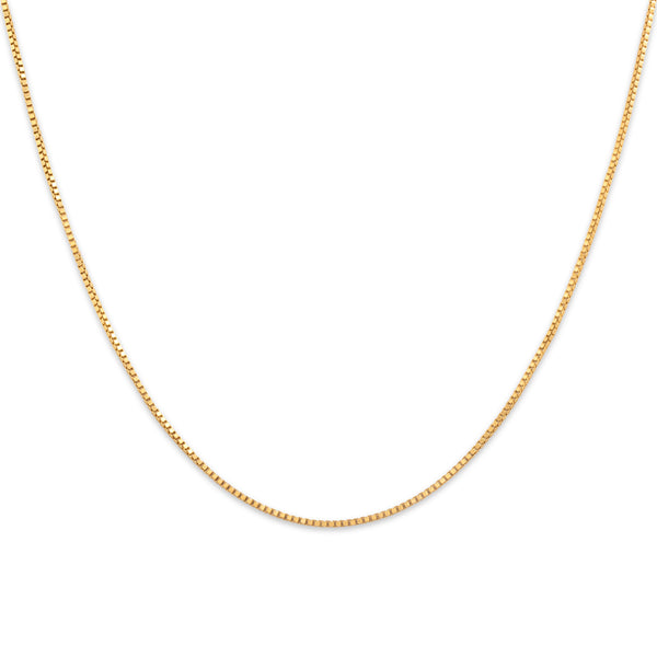 Vintage Italian 14k Yellow Gold Sleek .9mm Box Chain 16.25