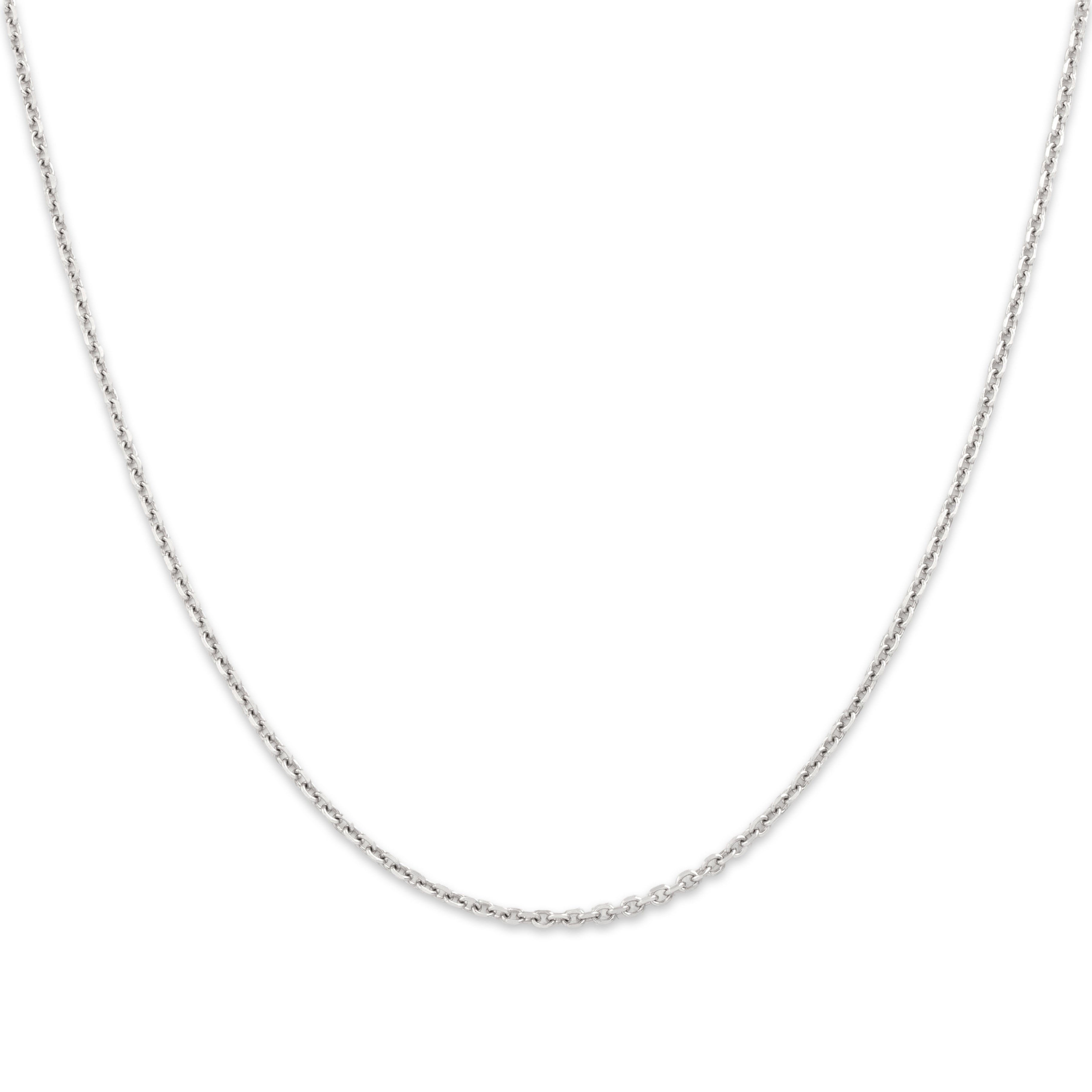 Vintage 14k White Gold Classic Everyday Cable Link 1.5mm Chain - detail view #1