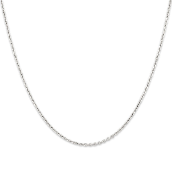 Vintage 14k White Gold Classic Everyday 1.5mm Cable Chain 18