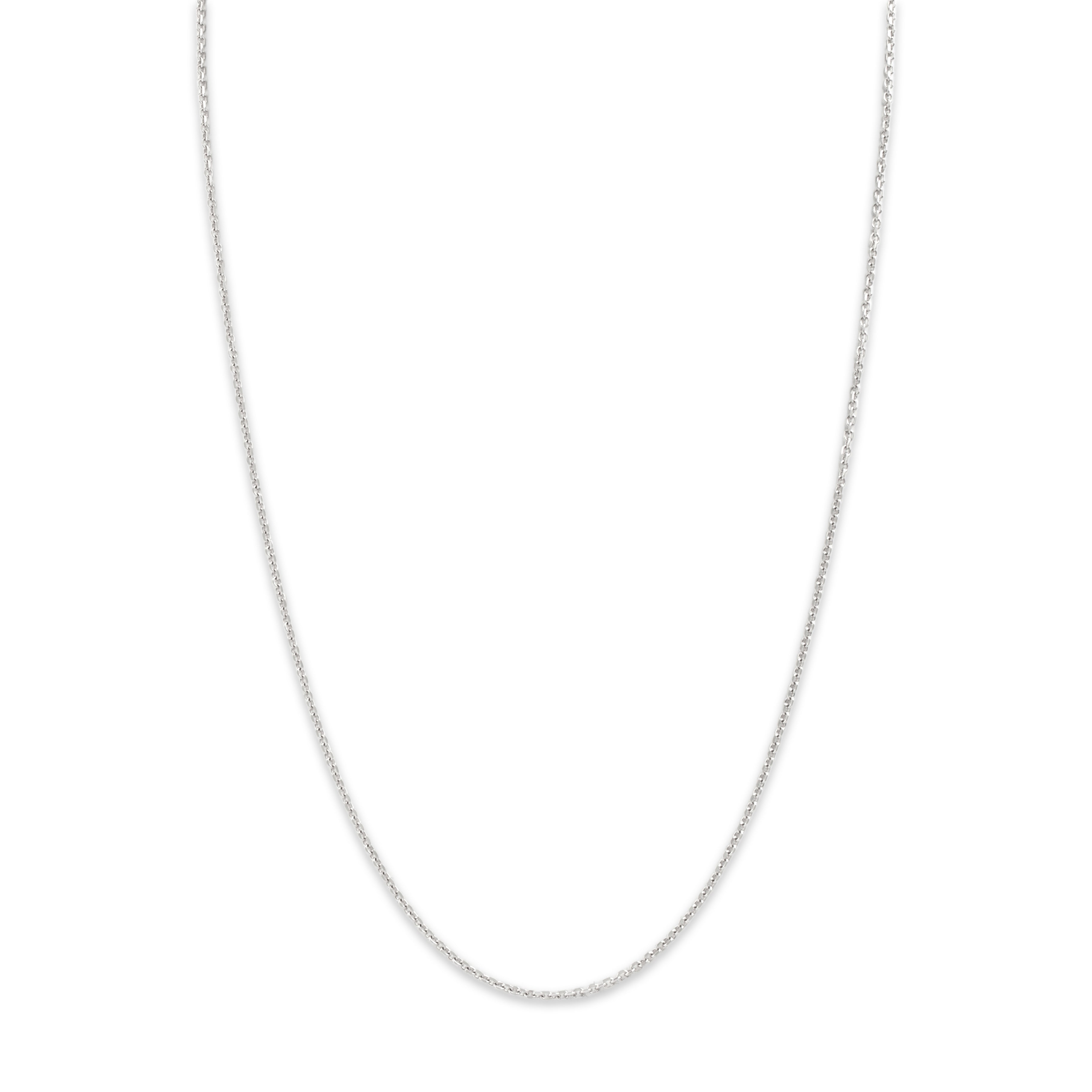 Vintage 14k White Gold Classic Everyday Cable Link 1.5mm Chain - Close-up view