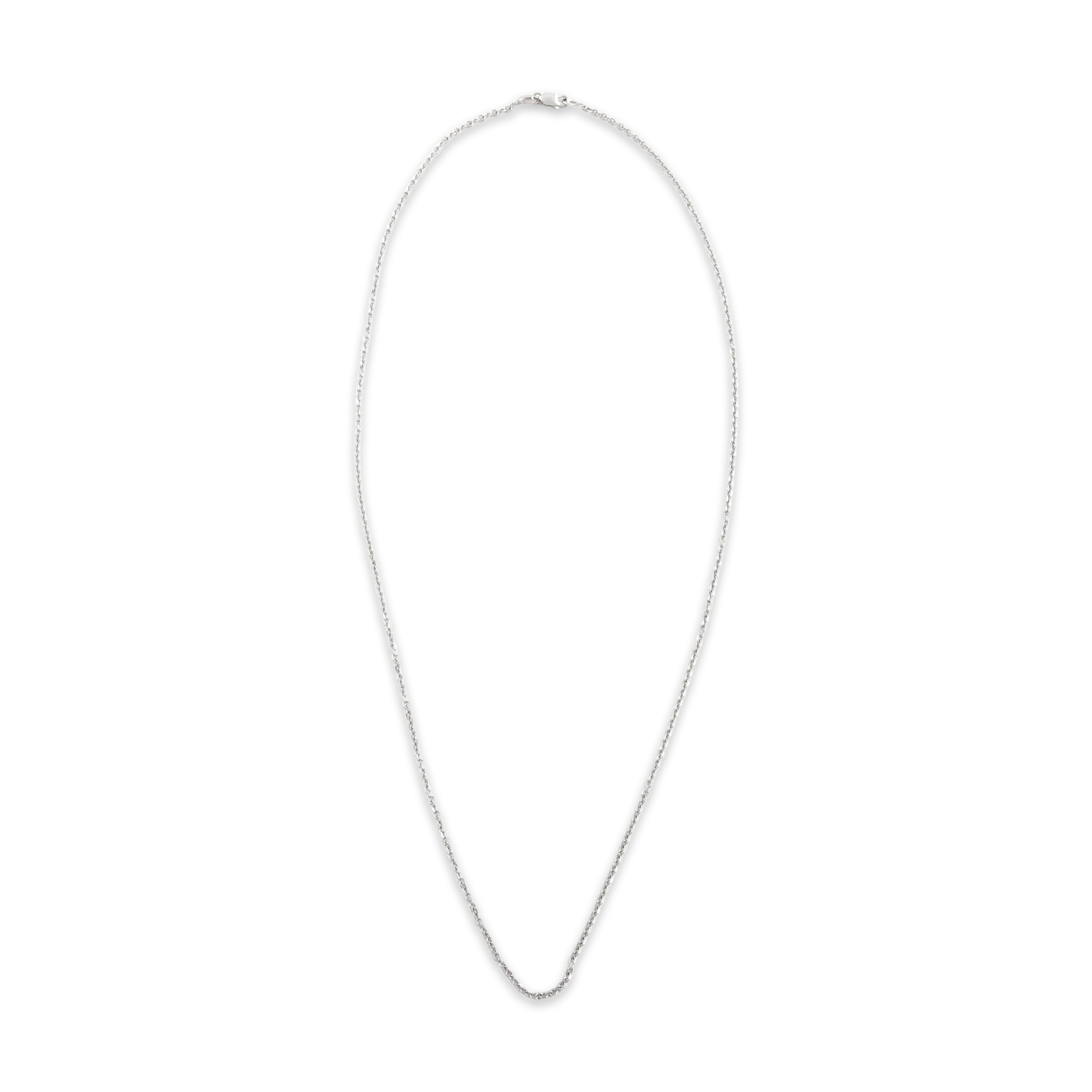 Vintage 14k White Gold Classic Everyday Cable Link 1.5mm Chain - Overall view