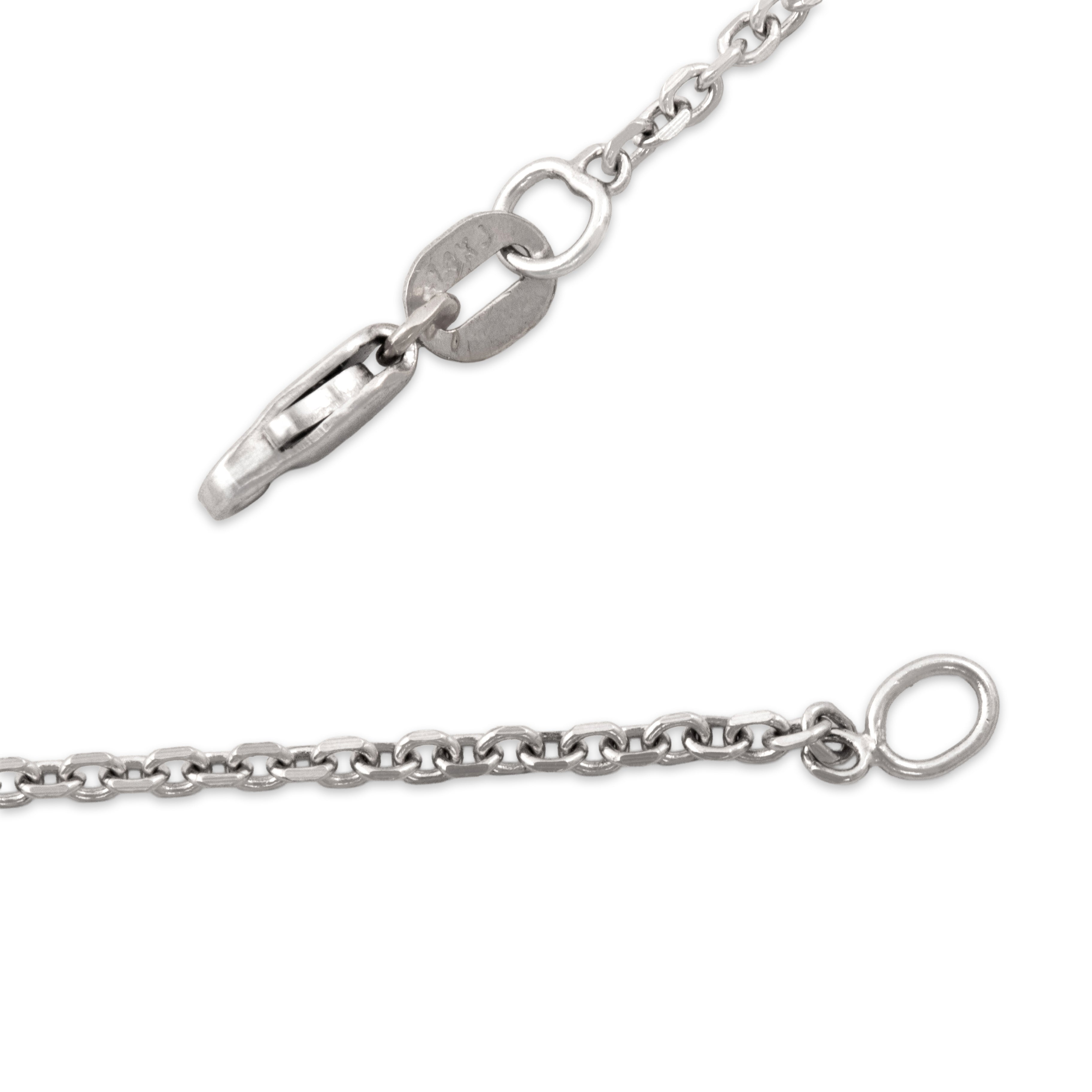 Vintage 14k White Gold Classic Everyday Cable Link 1.5mm Chain - clasp view