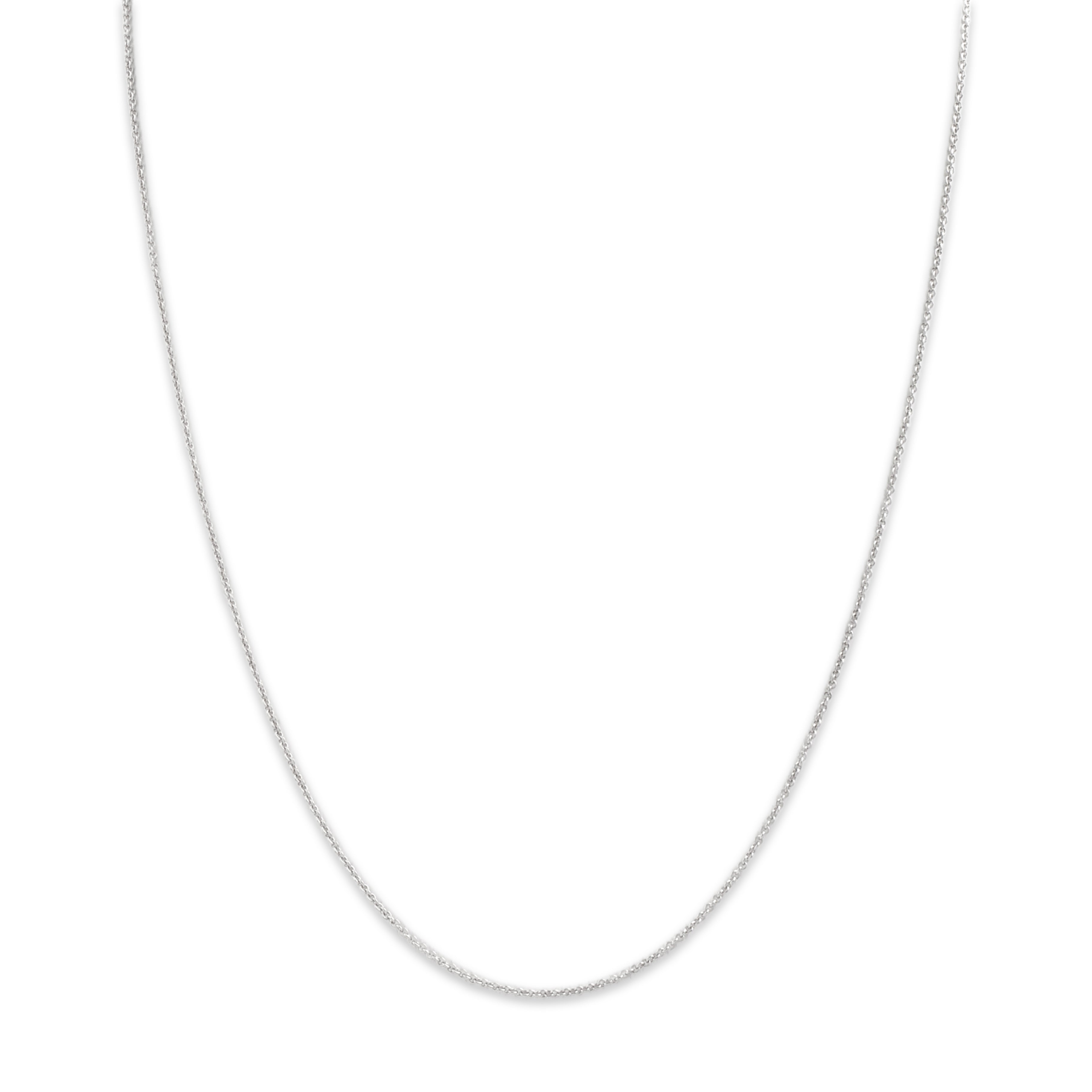 Vintage 14k White Gold Cable Link 1.1mm Chain  - Close-up view
