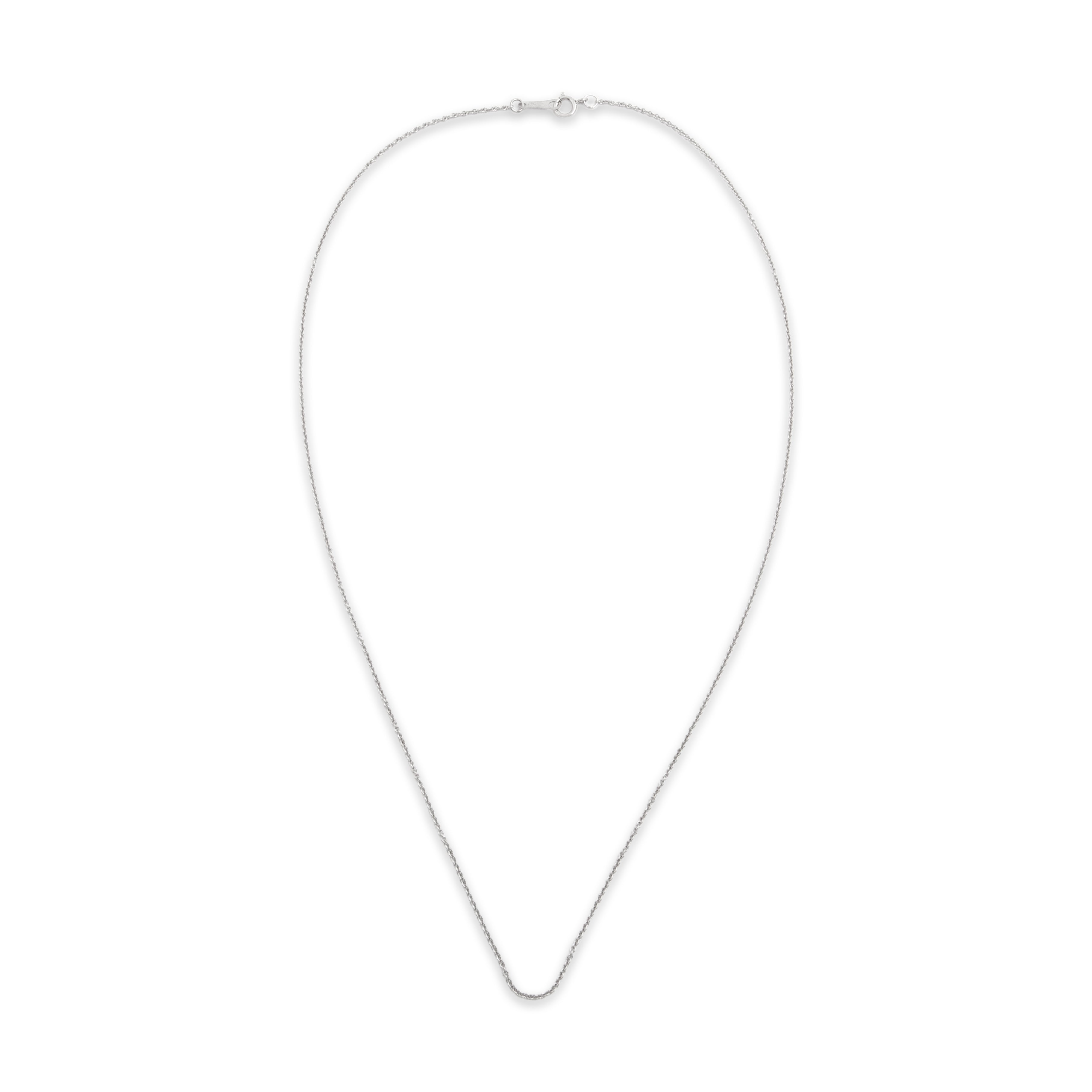 Vintage 14k White Gold Cable Link 1.1mm Chain  - Overall view