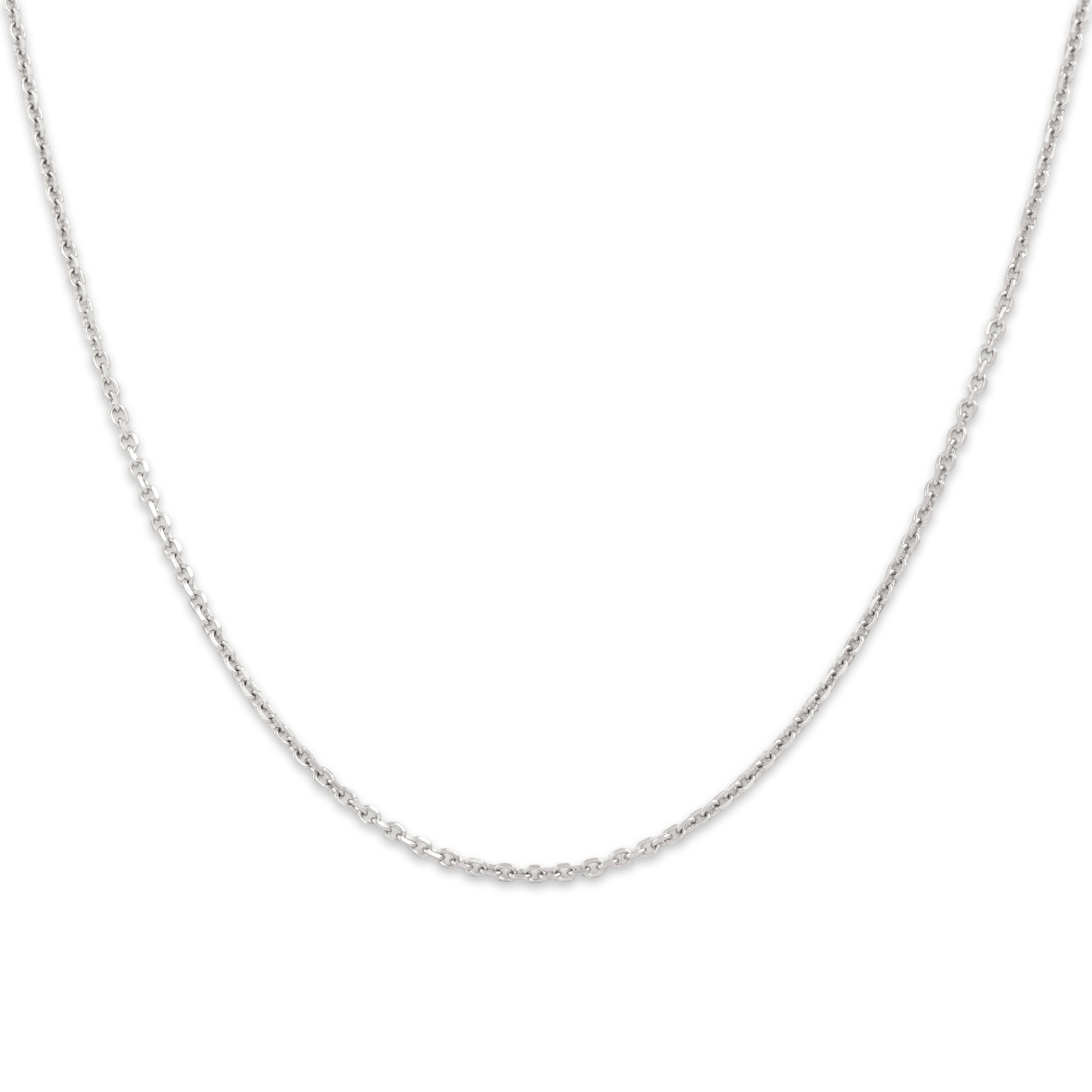 Vintage 14k White Gold Timeless Cable 1.5mm Chain - Close-up view