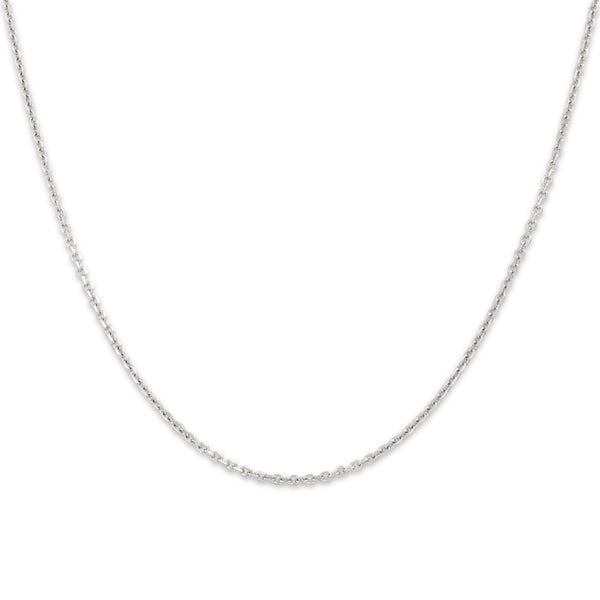 Vintage 14k White Gold Timeless Cable 1.5mm Chain 18
