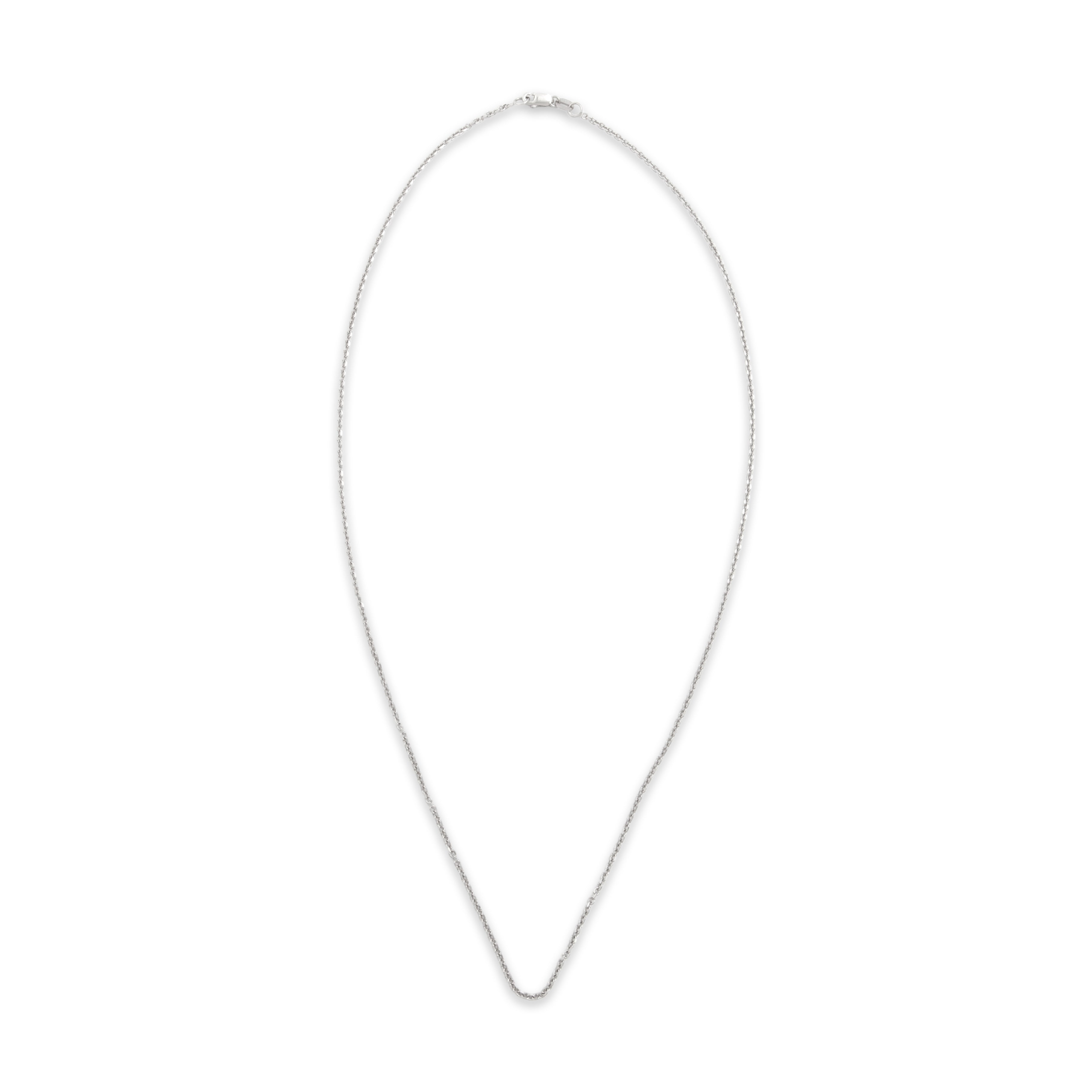 Vintage 14k White Gold Timeless Cable 1.5mm Chain - Overall view