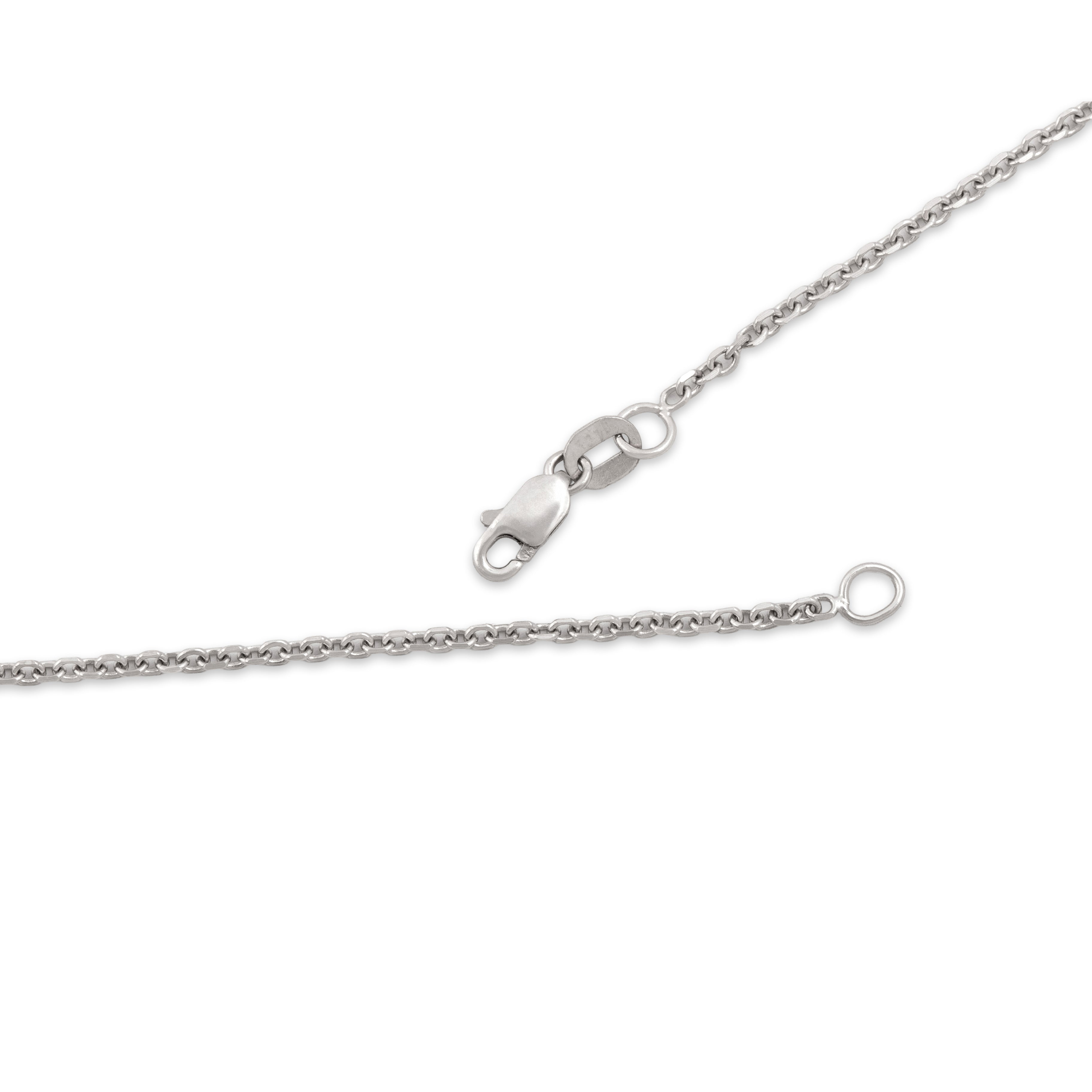Vintage 14k White Gold Timeless Cable 1.5mm Chain - clasp view