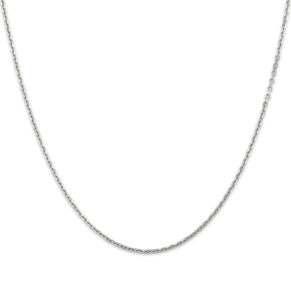 Estate 14k White Gold Flashing 1.5mm Cable Chain 18