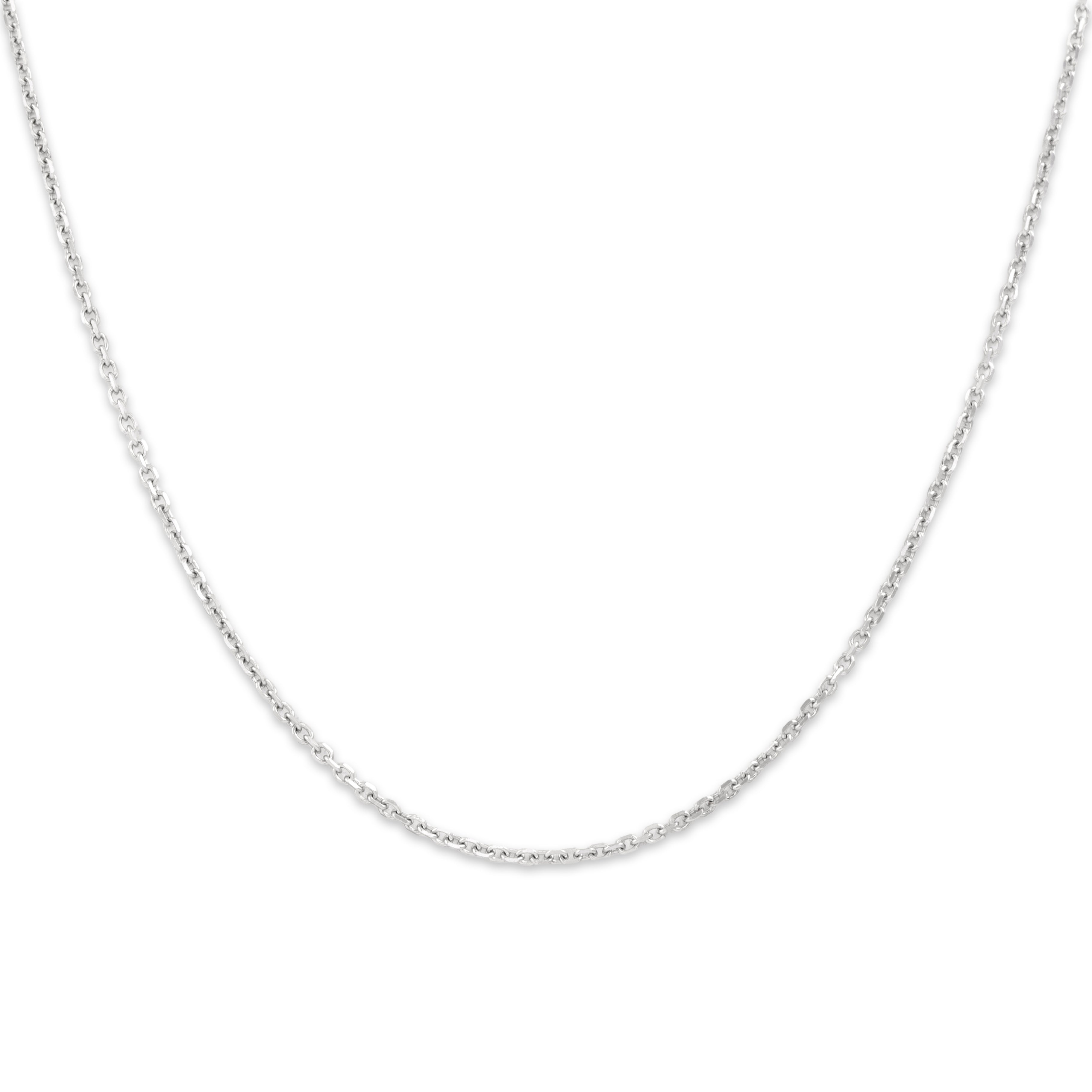 Vintage 14k White Gold Sleek Cable 1.5mm Chain - detail view #1