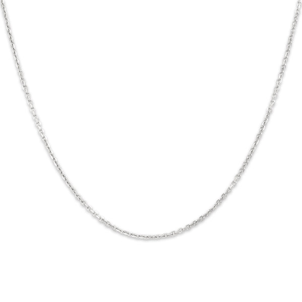 Vintage 14k White Gold Sleek Cable 1.5mm Chain 16.25
