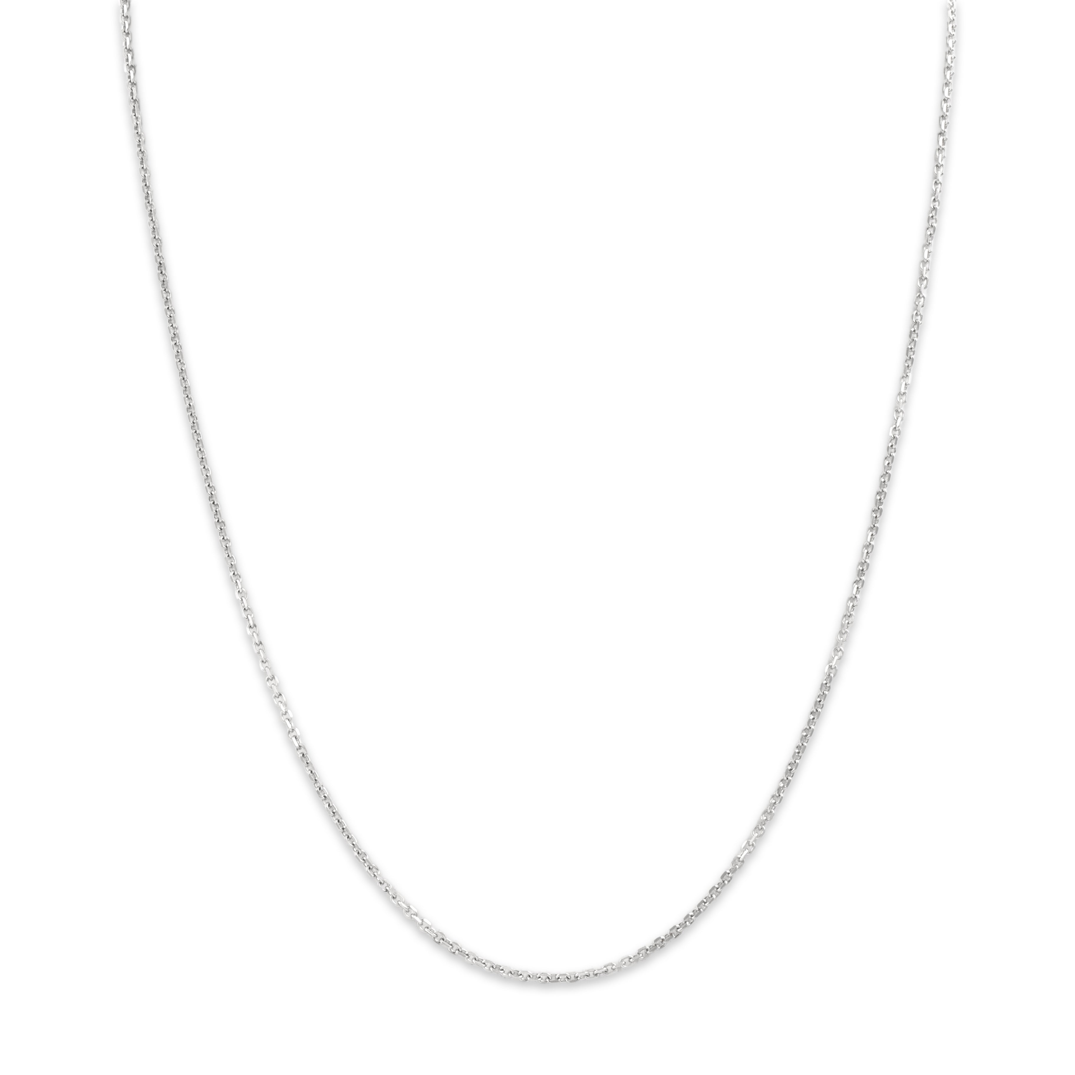 Vintage 14k White Gold Sleek Cable 1.5mm Chain - Close-up view