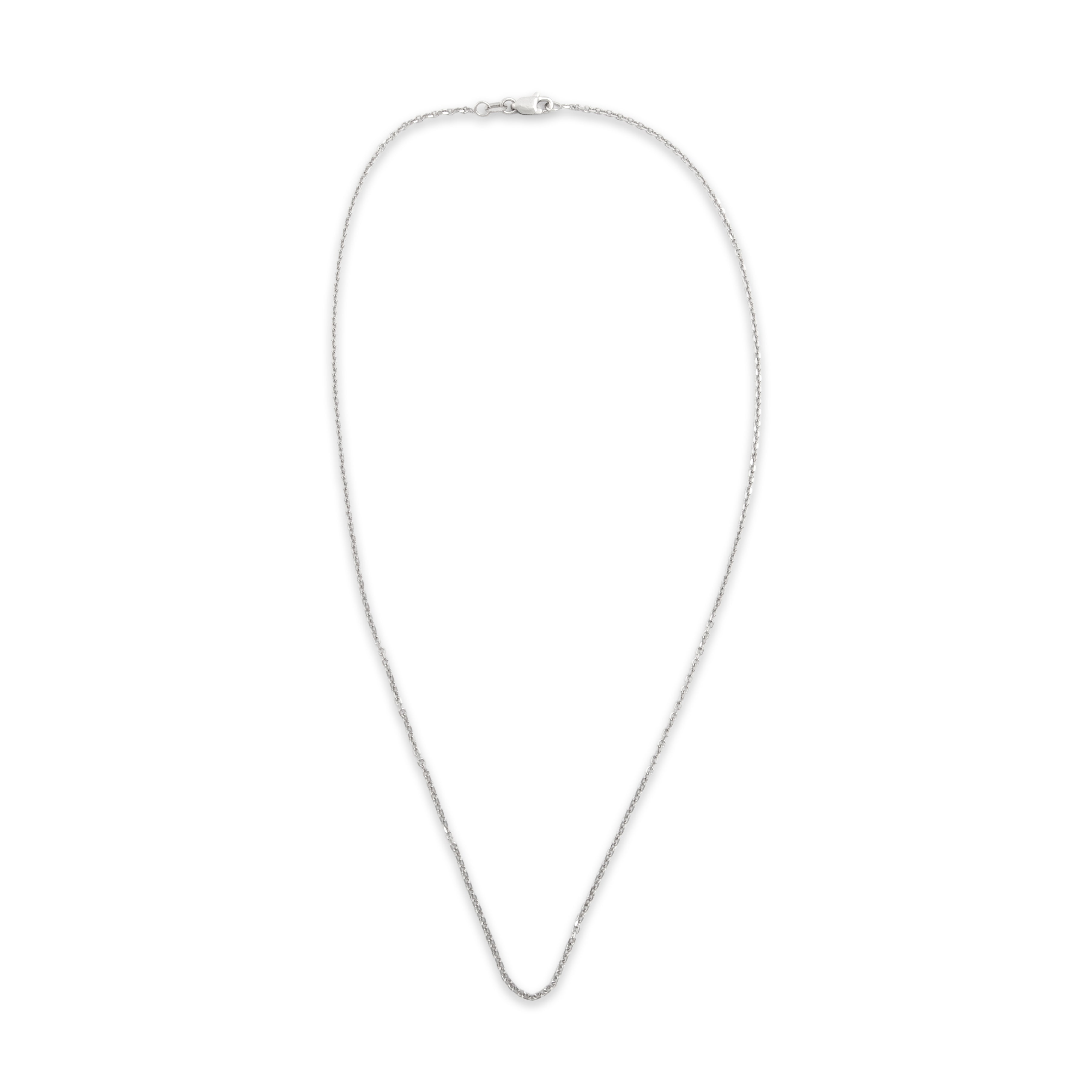 Vintage 14k White Gold Sleek Cable 1.5mm Chain - Overall view
