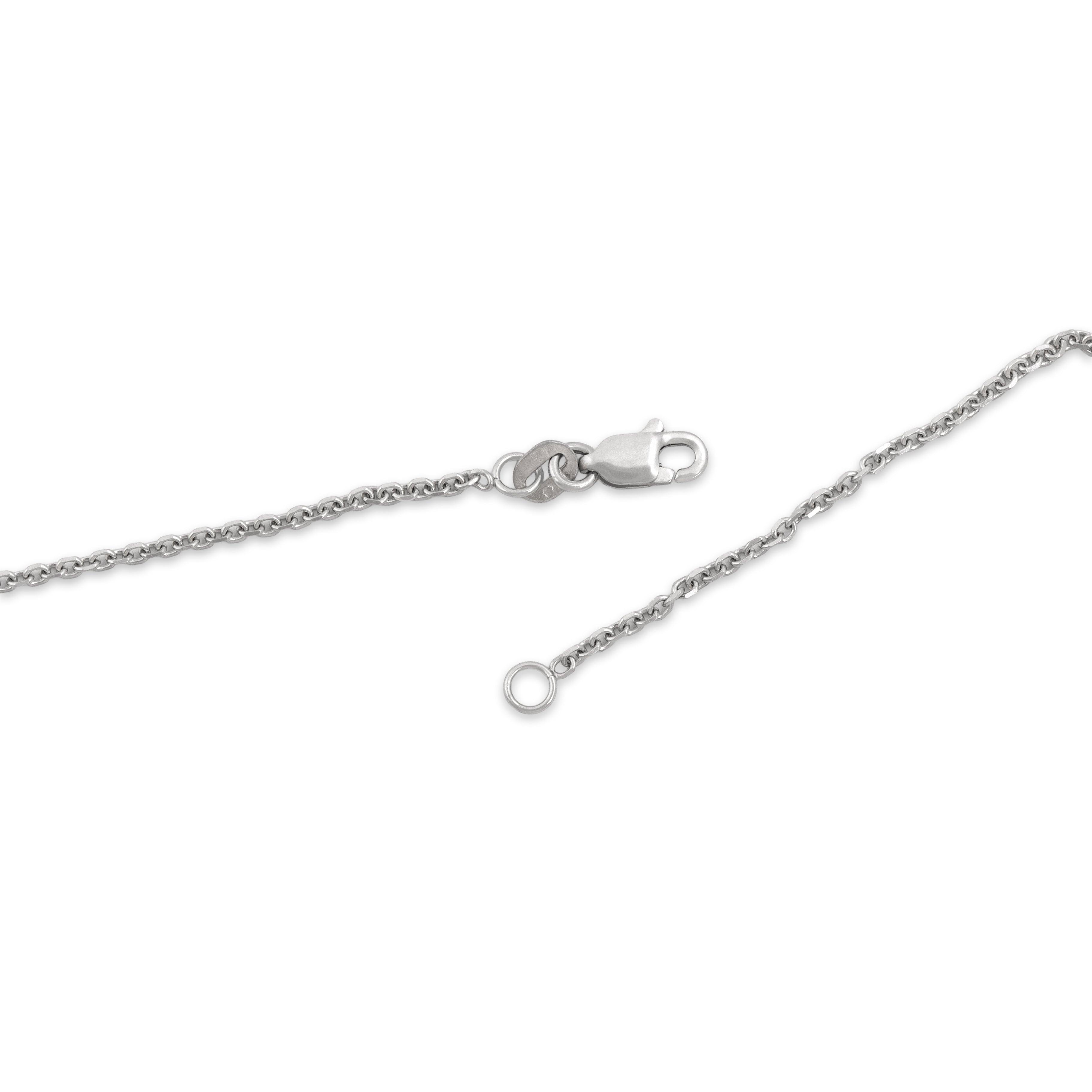 Vintage 14k White Gold Sleek Cable 1.5mm Chain - clasp view