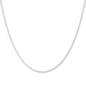Vintage Italian Platinum Gleaming Flat 1.8mm Cable Chain 16"