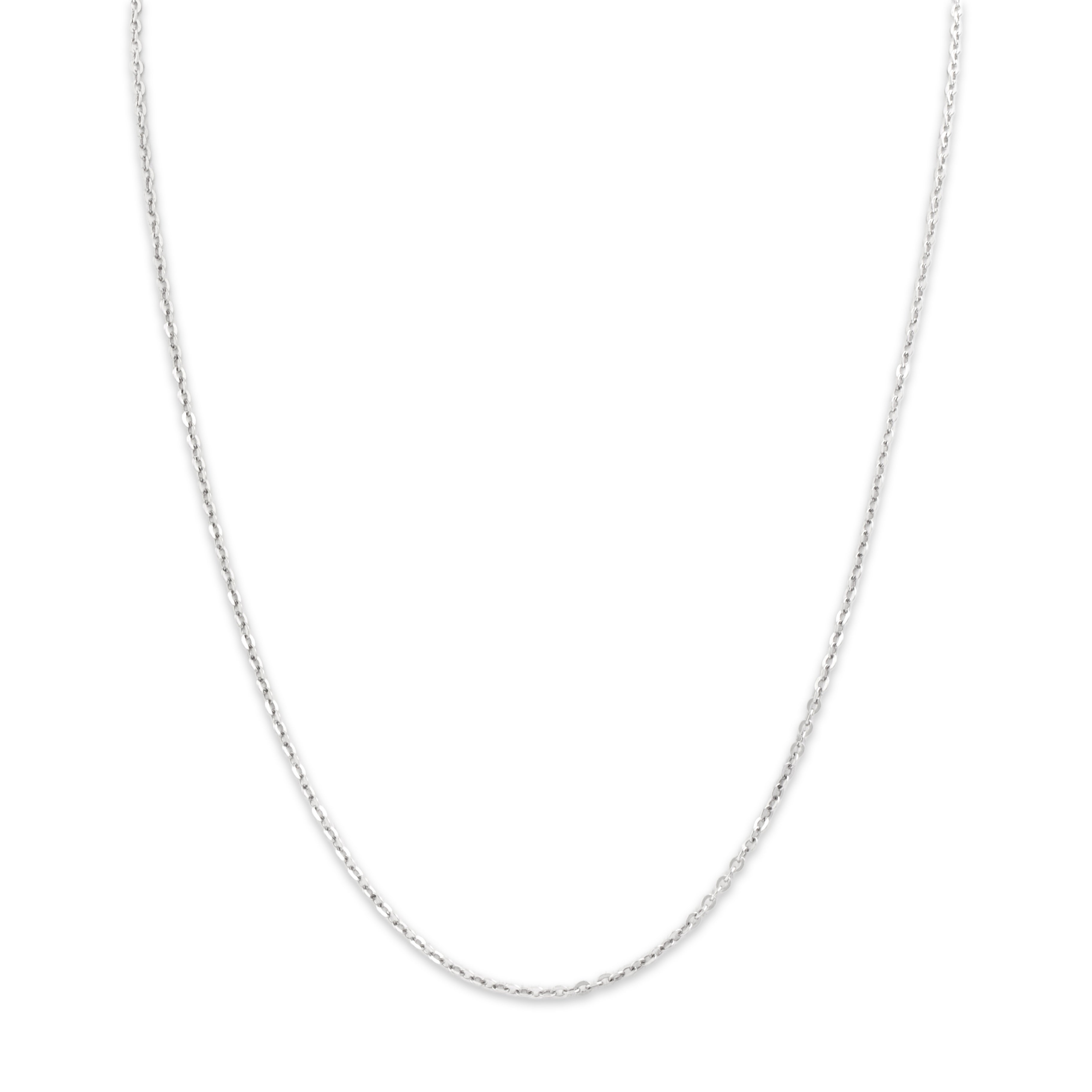 Vintage Italian Platinum Gleaming Flat Cable 1.8mm Chain - detail view #1