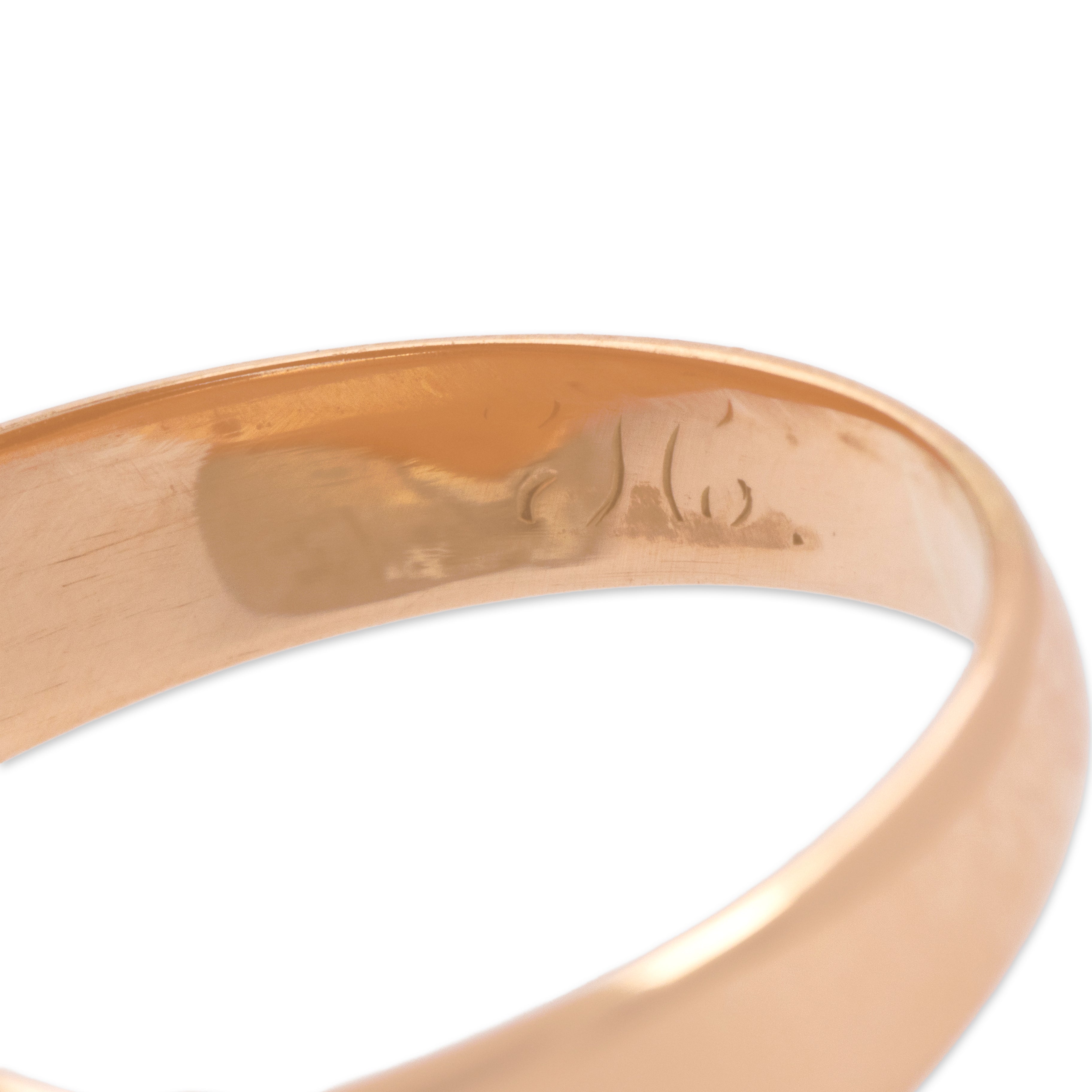 Antique Victorian 14k Rosy Yellow Gold Black Banded Agate Wonderful Rounded Decorated Shoulder Signet Ring - Hallmark view