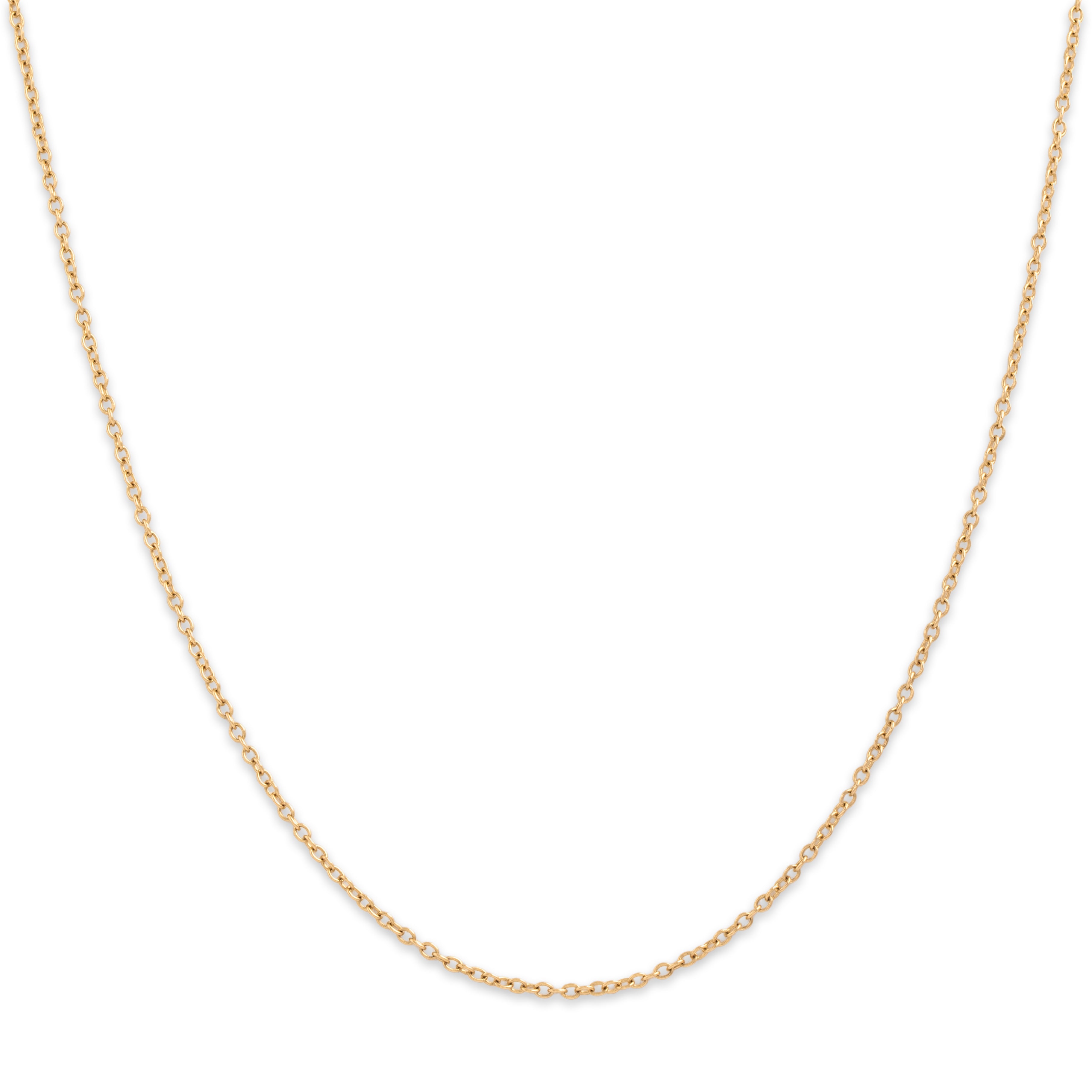 Vintage 14k Yellow Gold Stackable Adjustable 1.4mm Cable Chain 16-18