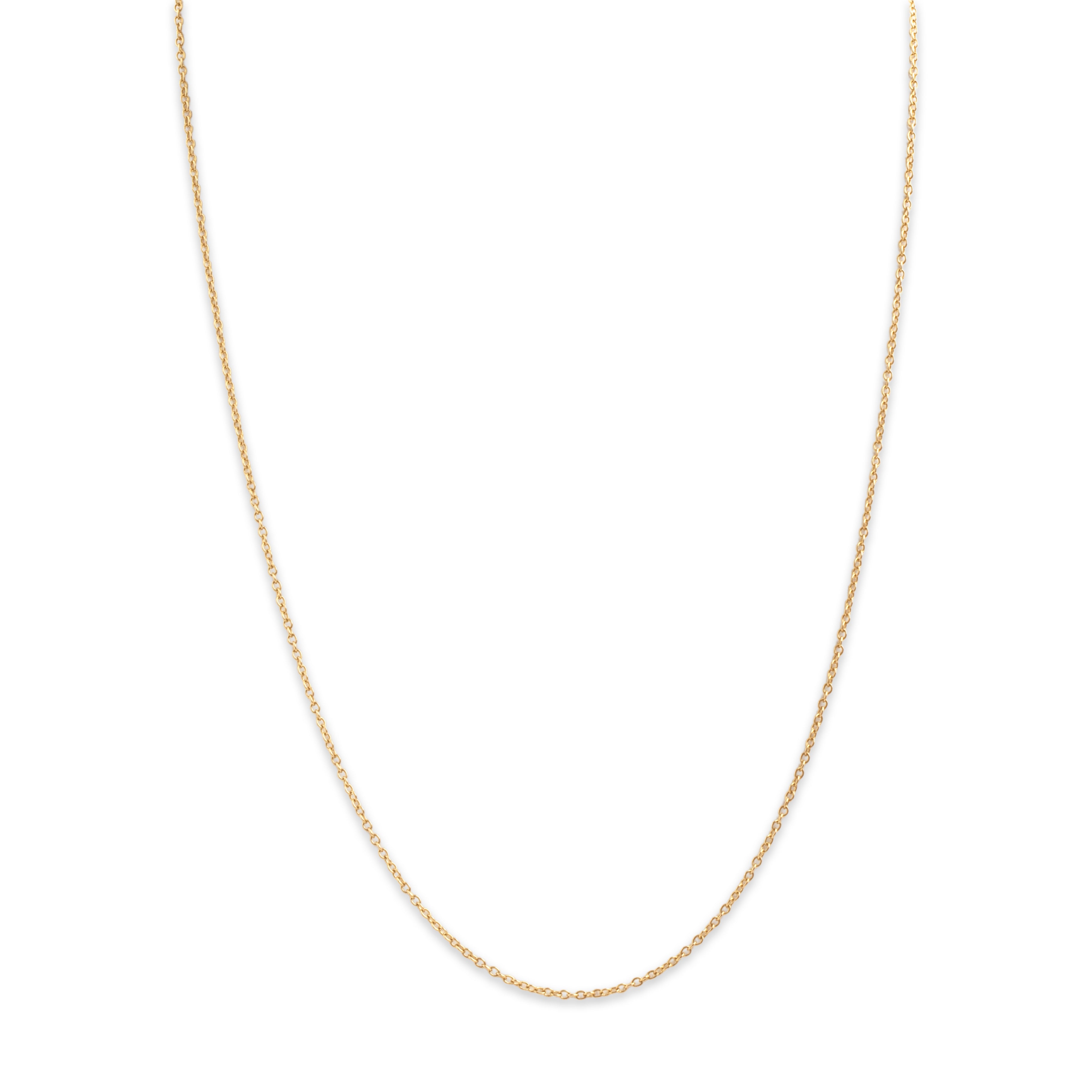 Vintage 14k Yellow Gold Stackable Adjustable 1.4mm Cable Chain 16-18