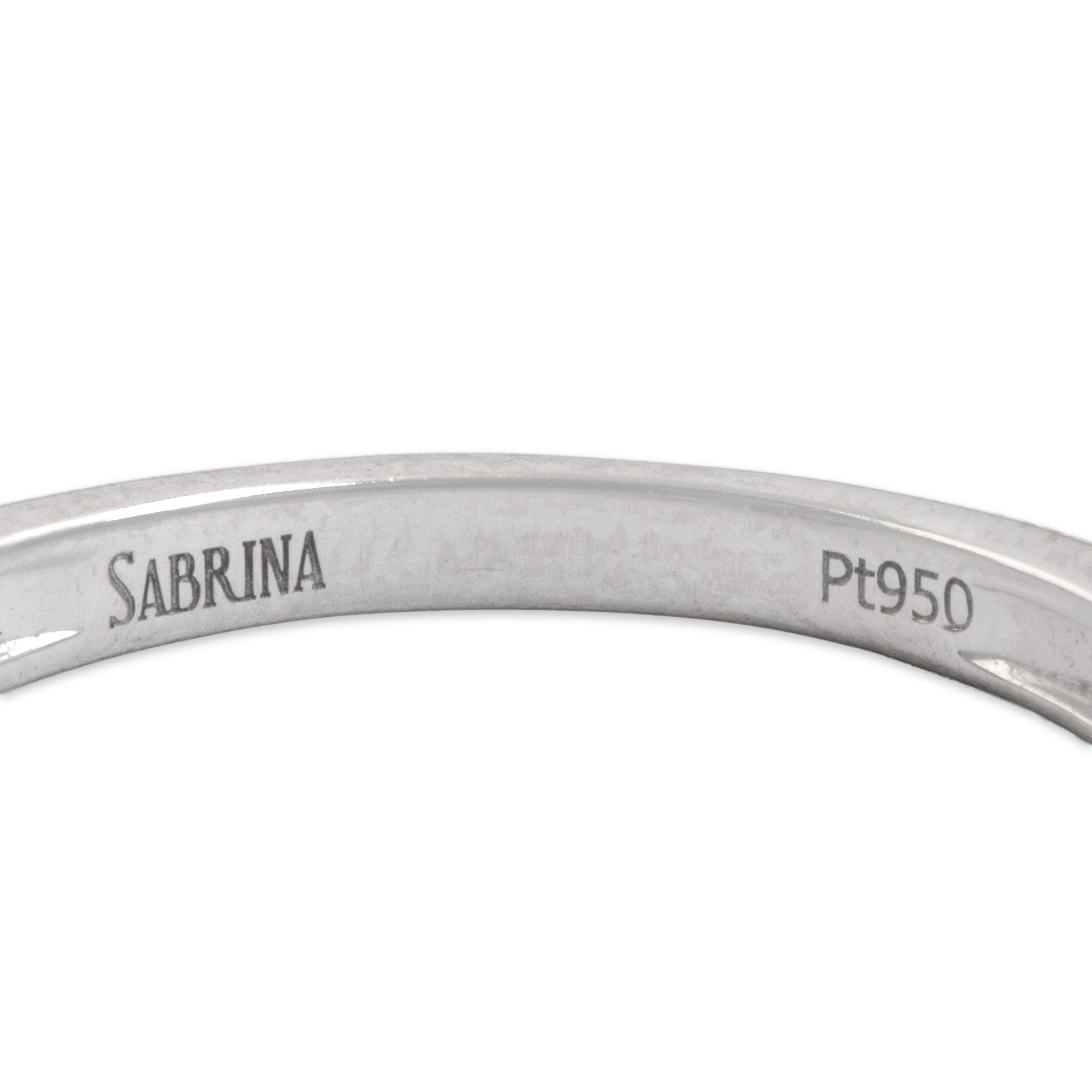 Estate Platinum [Custom Carat] Sophisticated Milgrain French-Cut Band Ring - Hallmark view