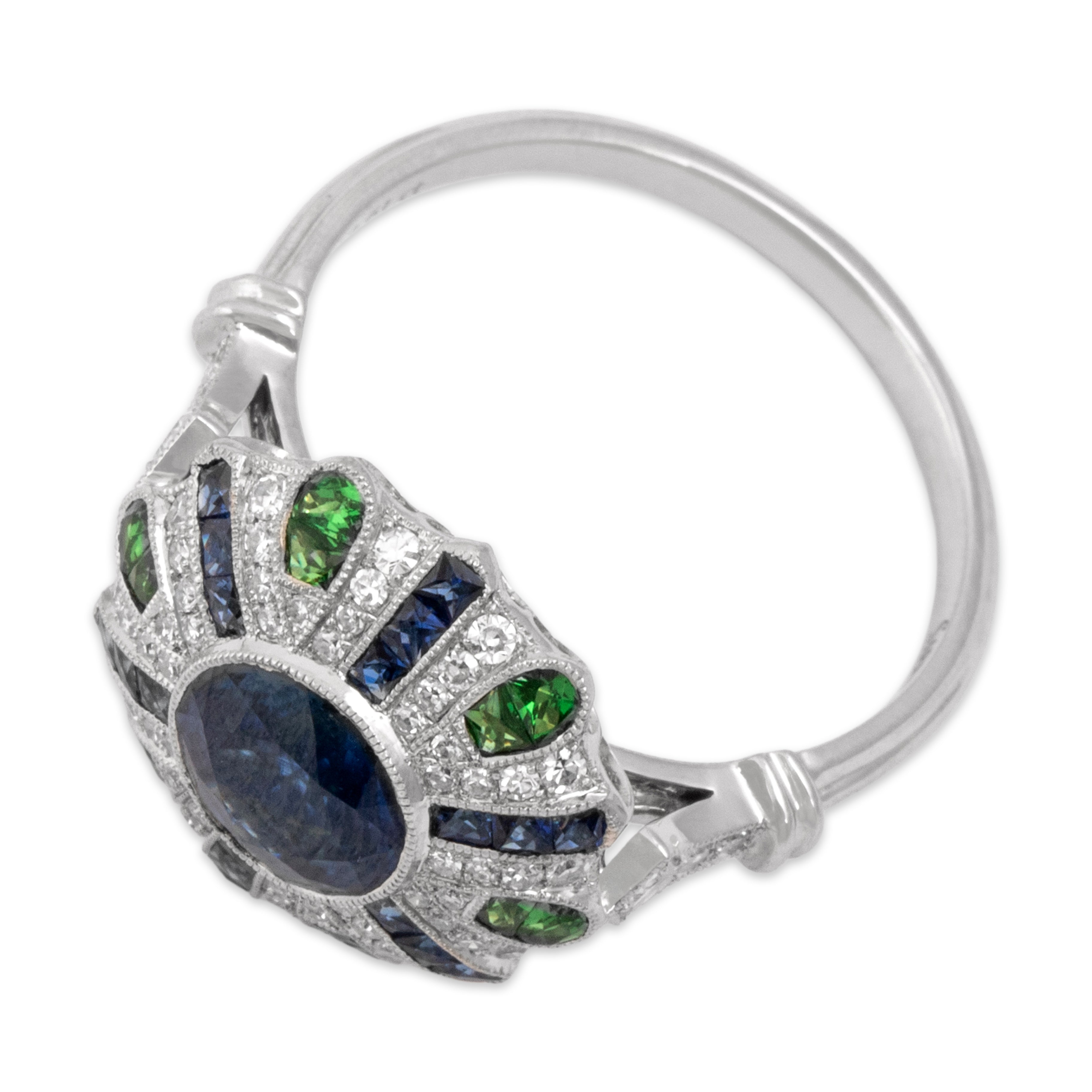 Estate Platinum [Custom Carat] Outstanding Vibrant Burst Ring - Overall view