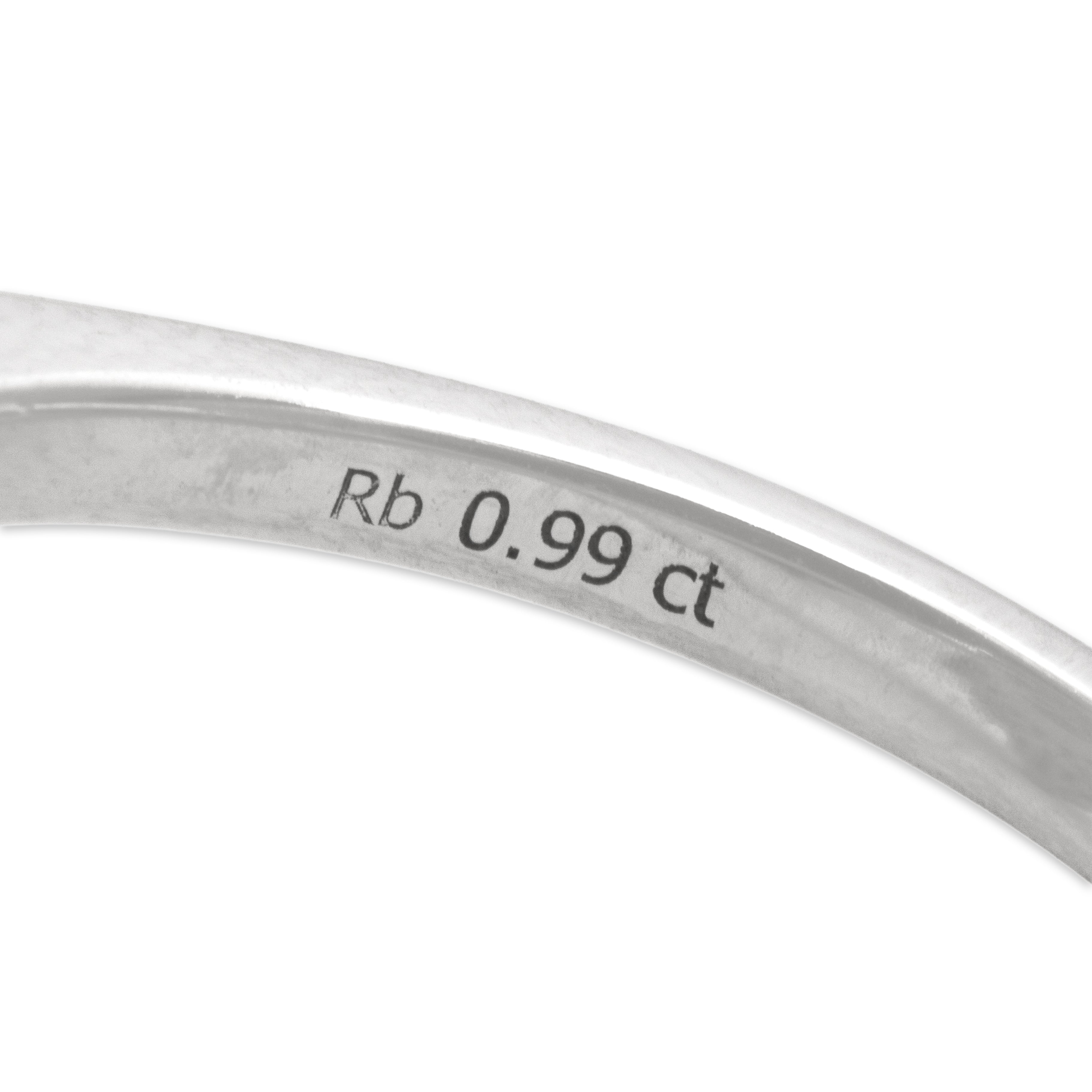 Estate Platinum [Custom Carat] Superb Vibrant Shield Ring - Hallmark view
