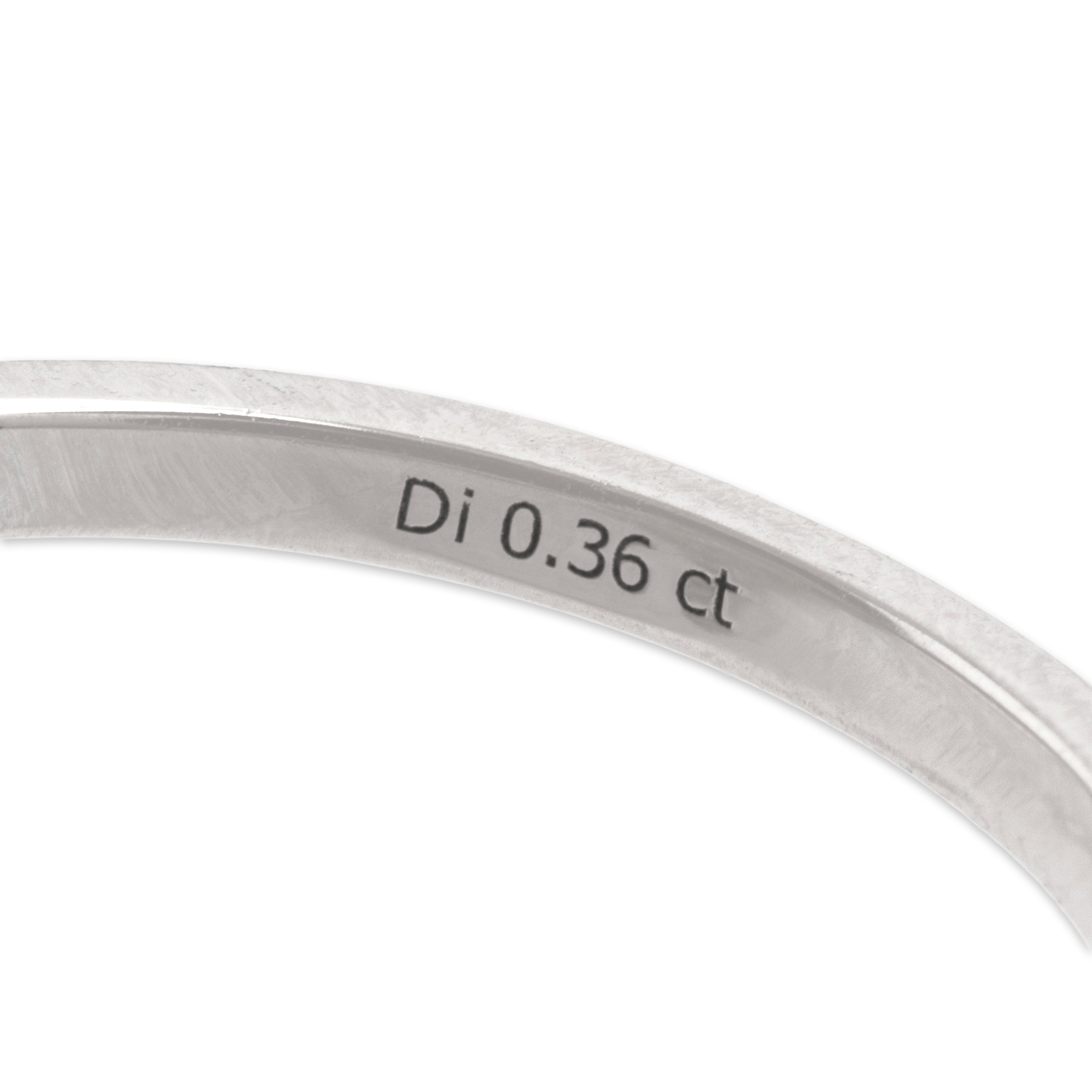 Estate Platinum [Custom Carat] Striking Architectural Glittering Milgrain Shield Ring - Hallmark view