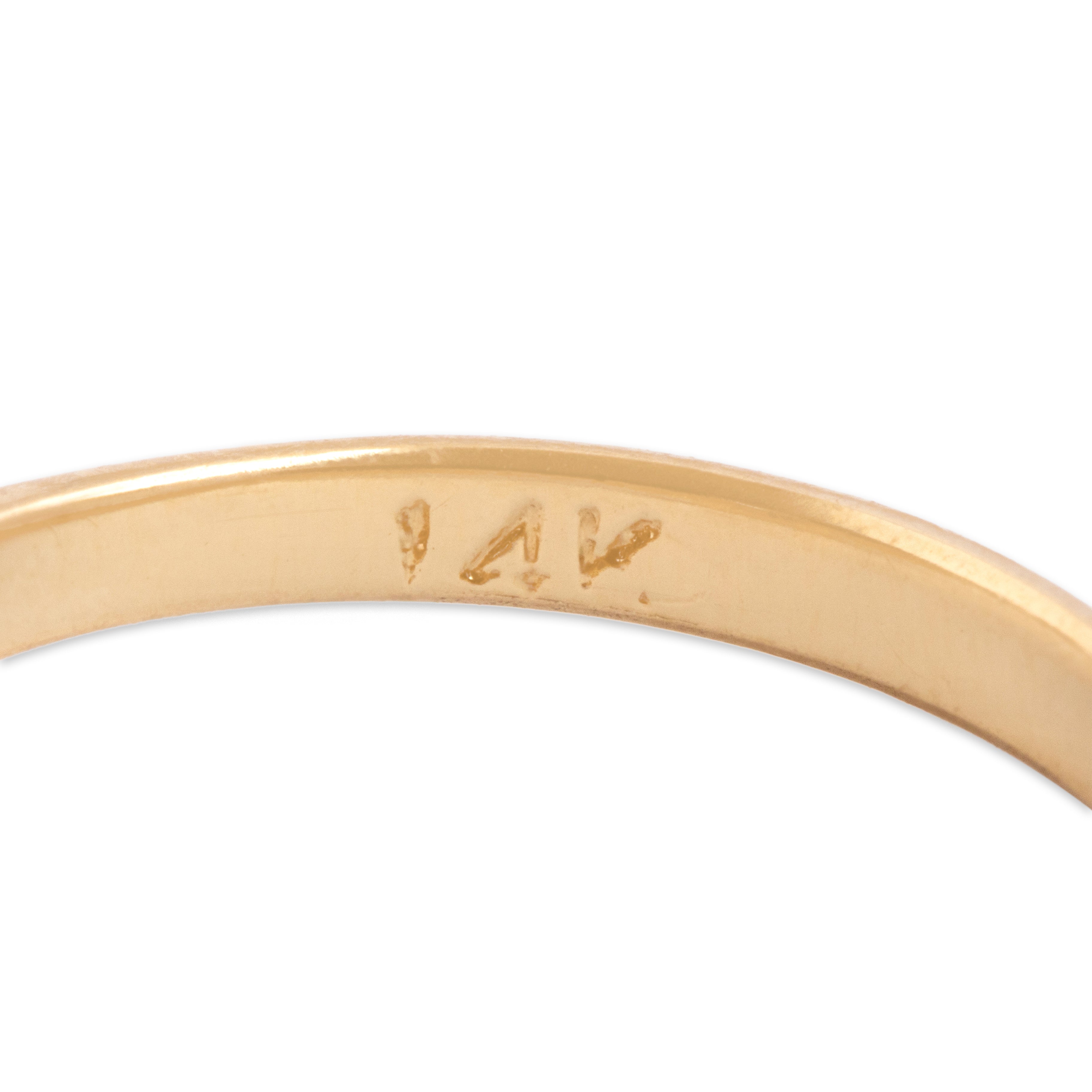 Vintage 14k Yellow Gold .9ct Blue Sapphire Diamond Dazzling Classic Trio Ring - Hallmark view