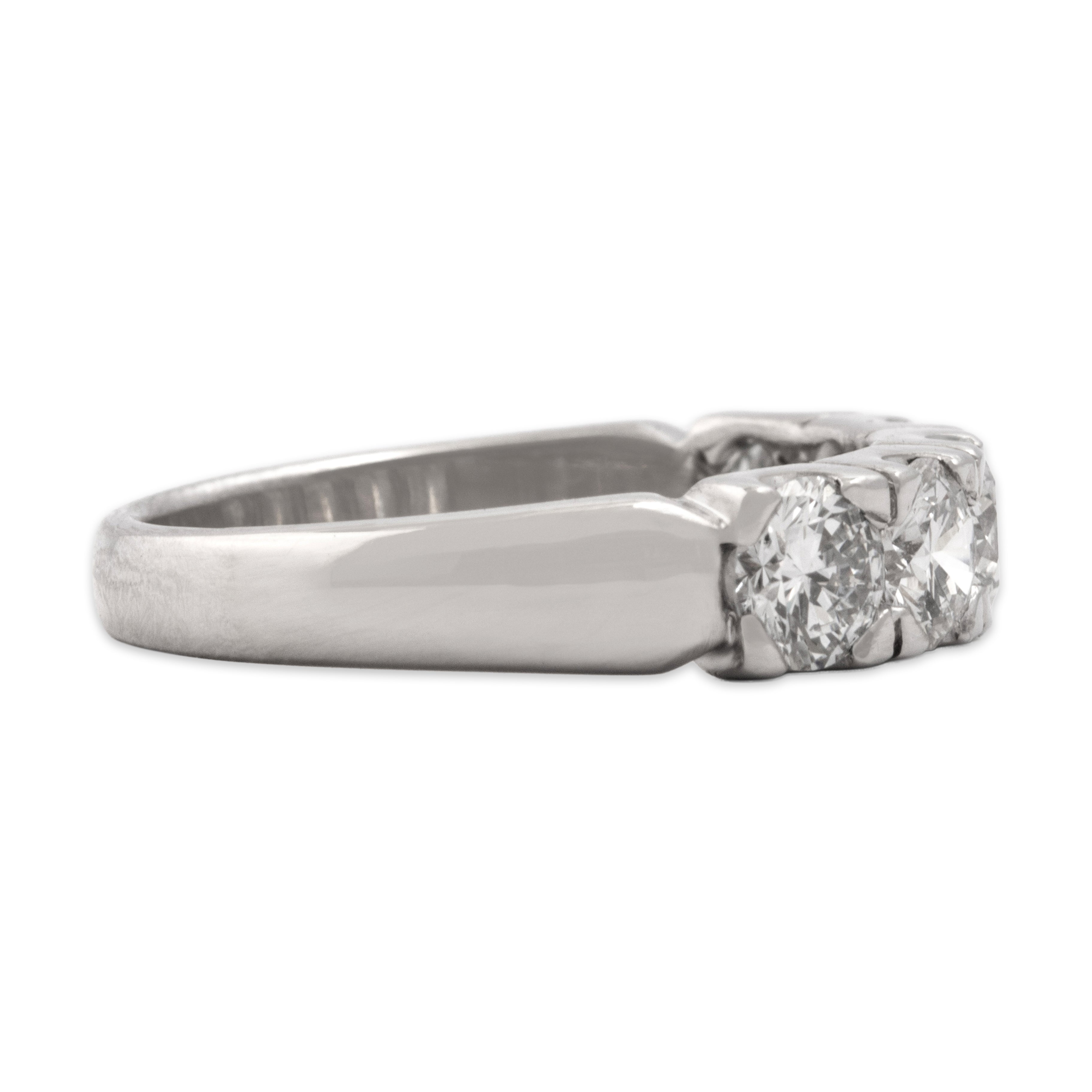 Vintage Platinum 1.65cttw Diamond Exceptional Sparkling Line Band Ring - Side view